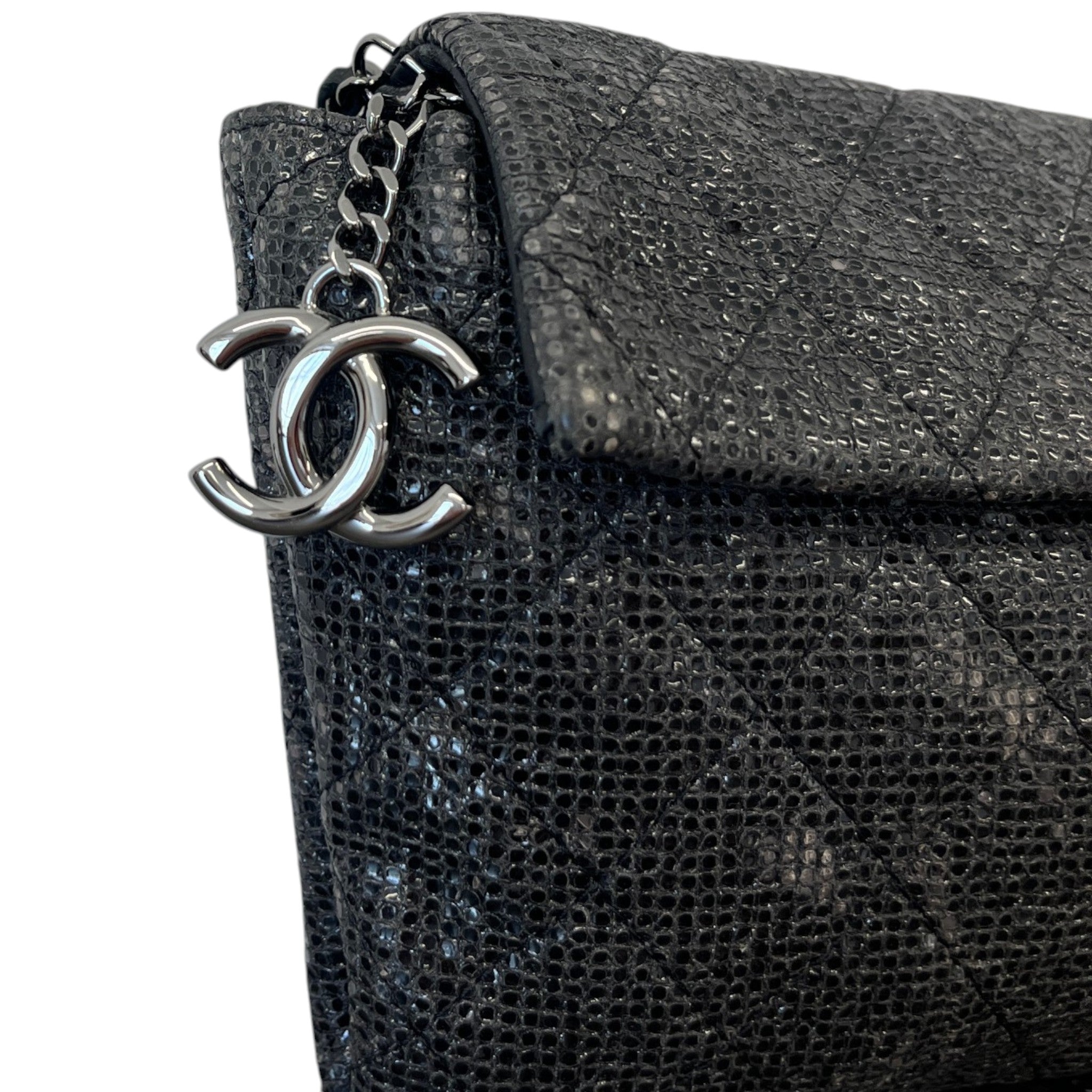 Women's Limited Edition Iridescent Wallet On Chain Bag Black