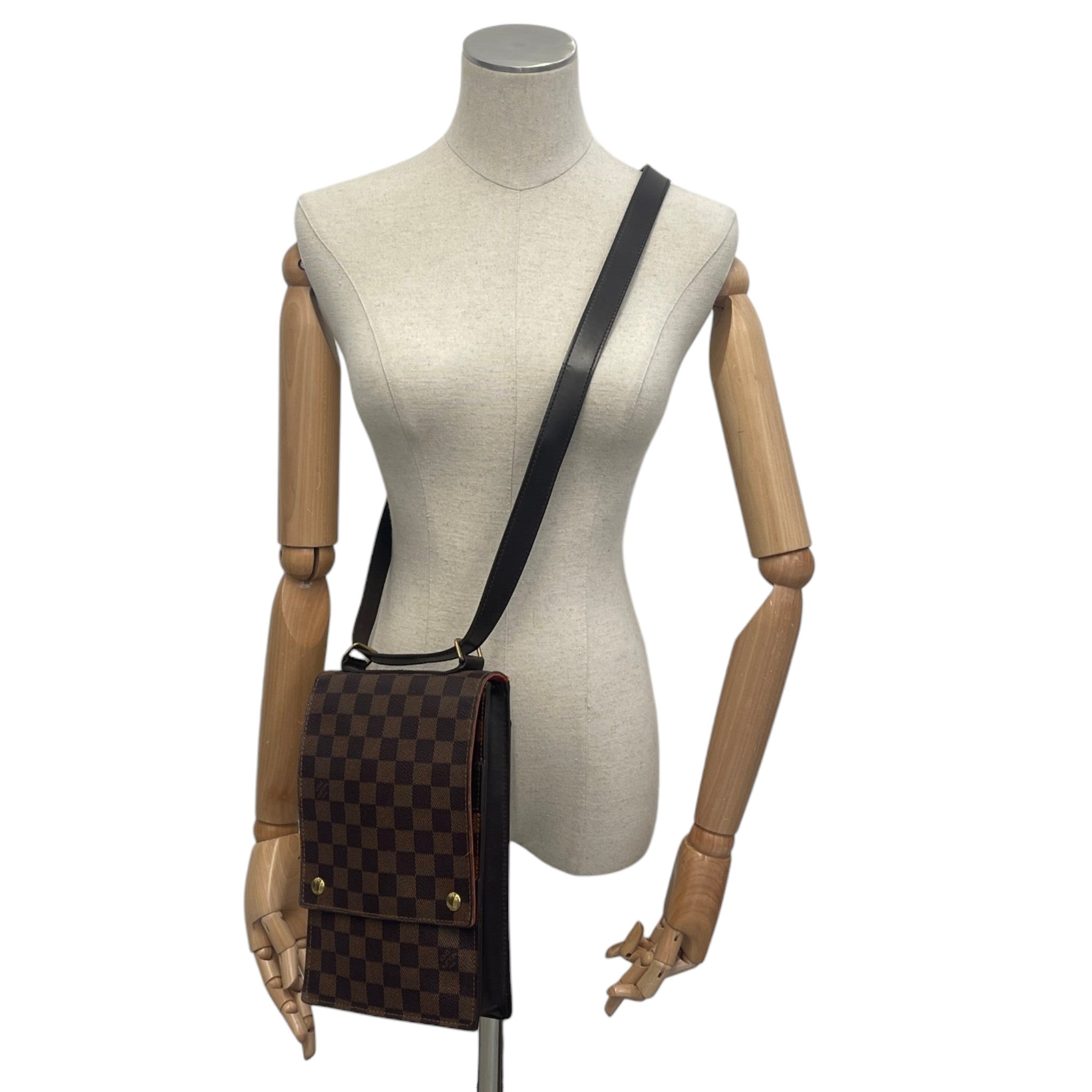 Men's Damier Ebene Portobello Messenger Bag Brown
