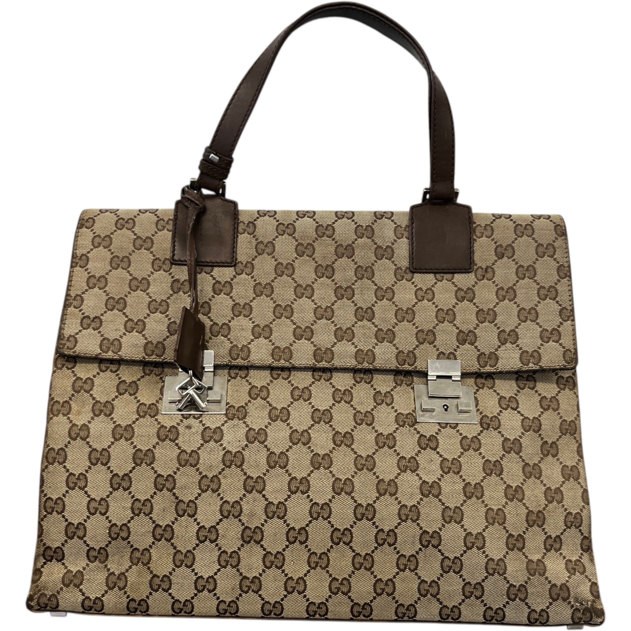 Men's Gg Supreme Business Bag Beige