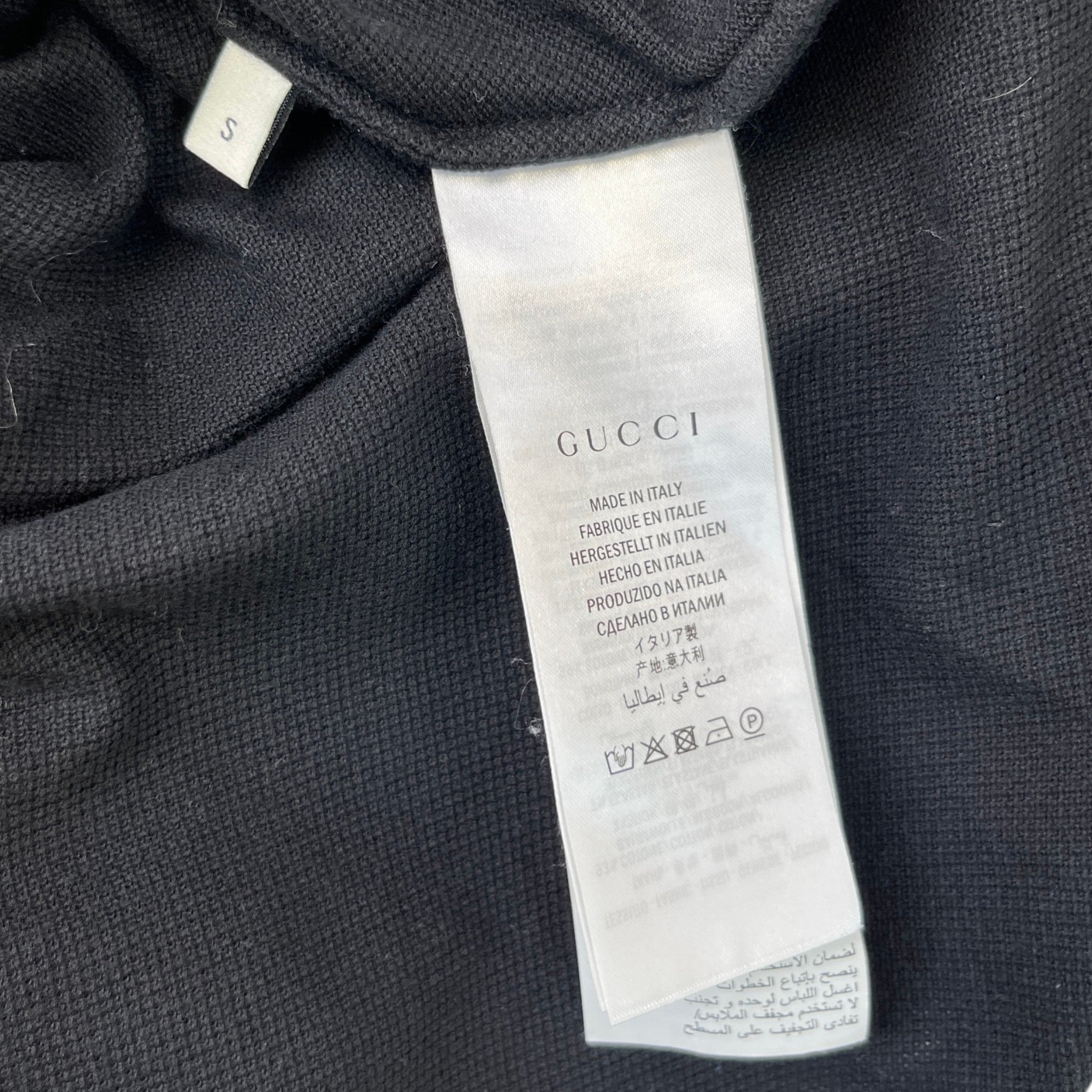 Men's Tape Logo Polo Shirt Black Size S