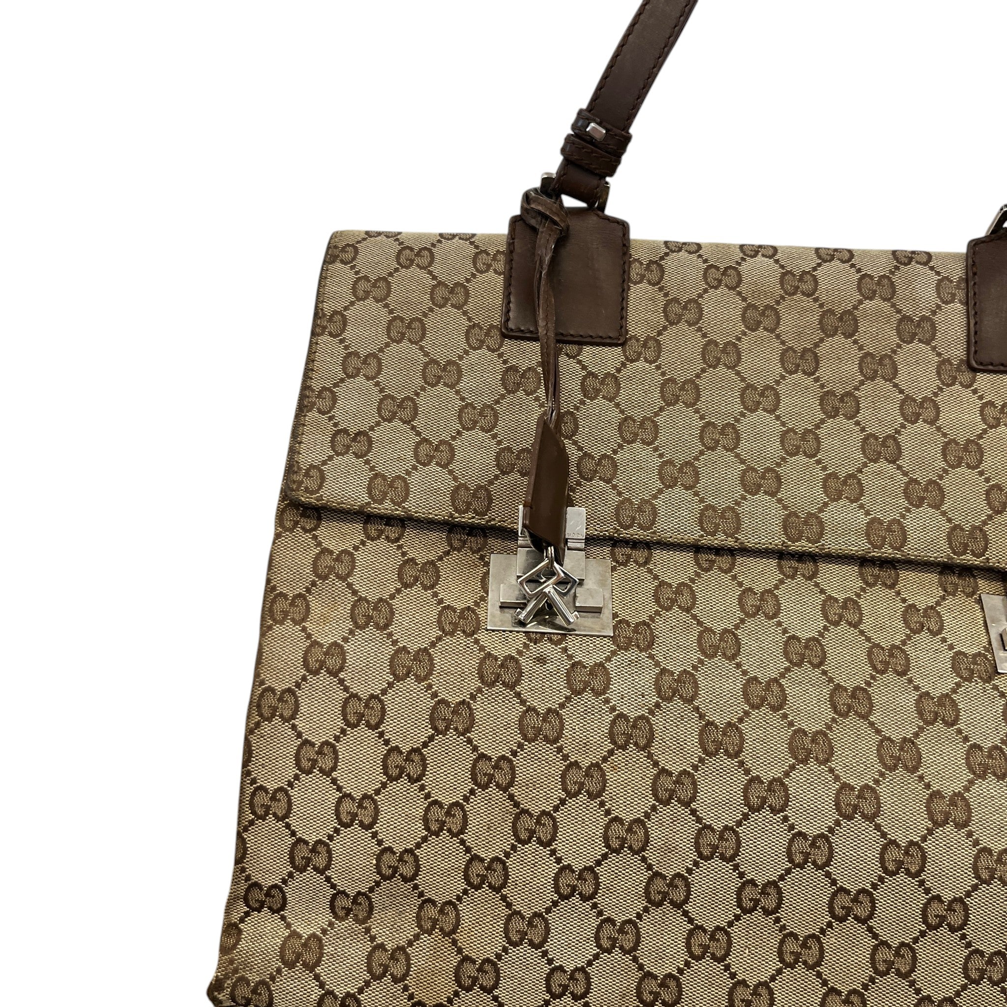 Men's Gg Supreme Business Bag Beige
