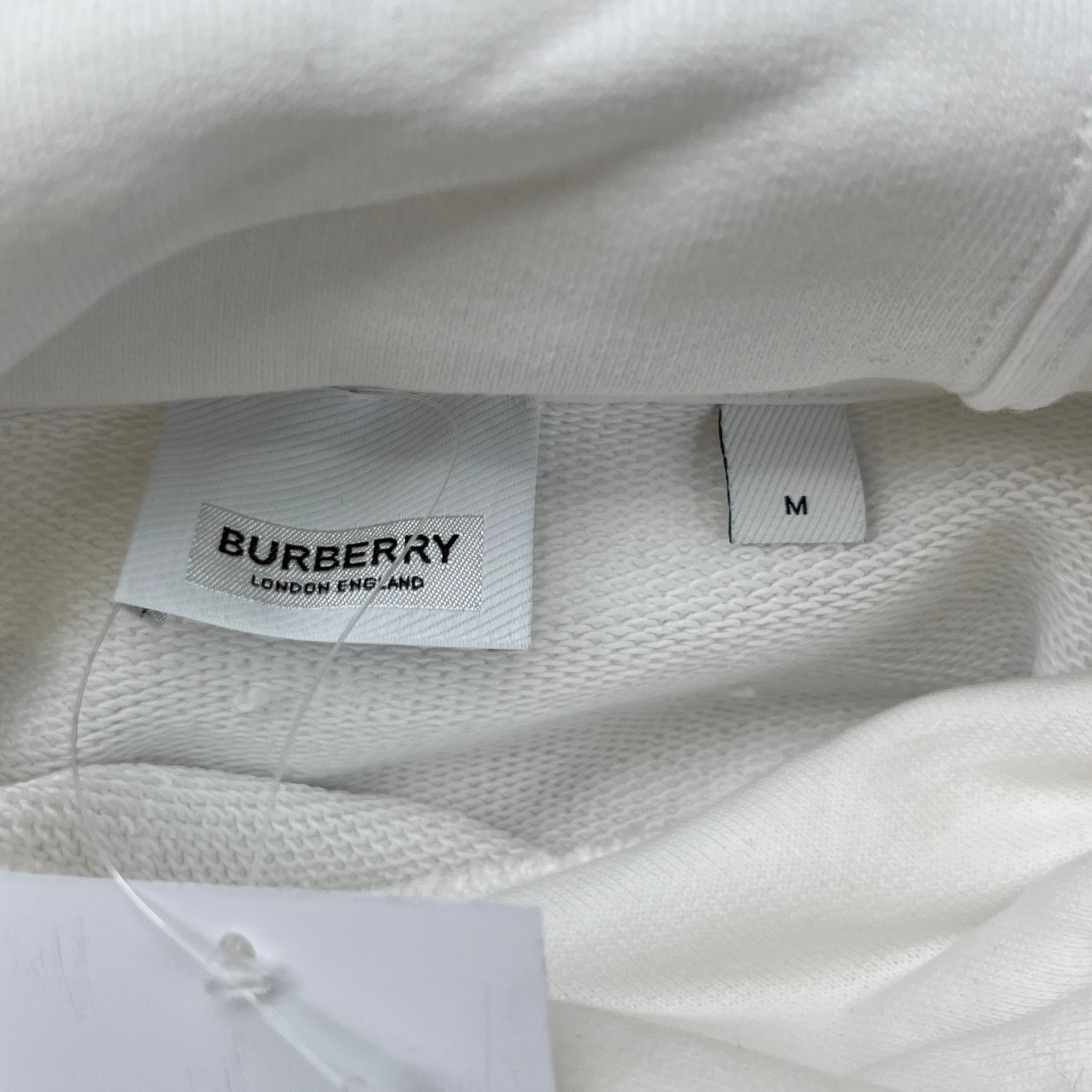 Women's Checkered Panel Hoodie White Size M