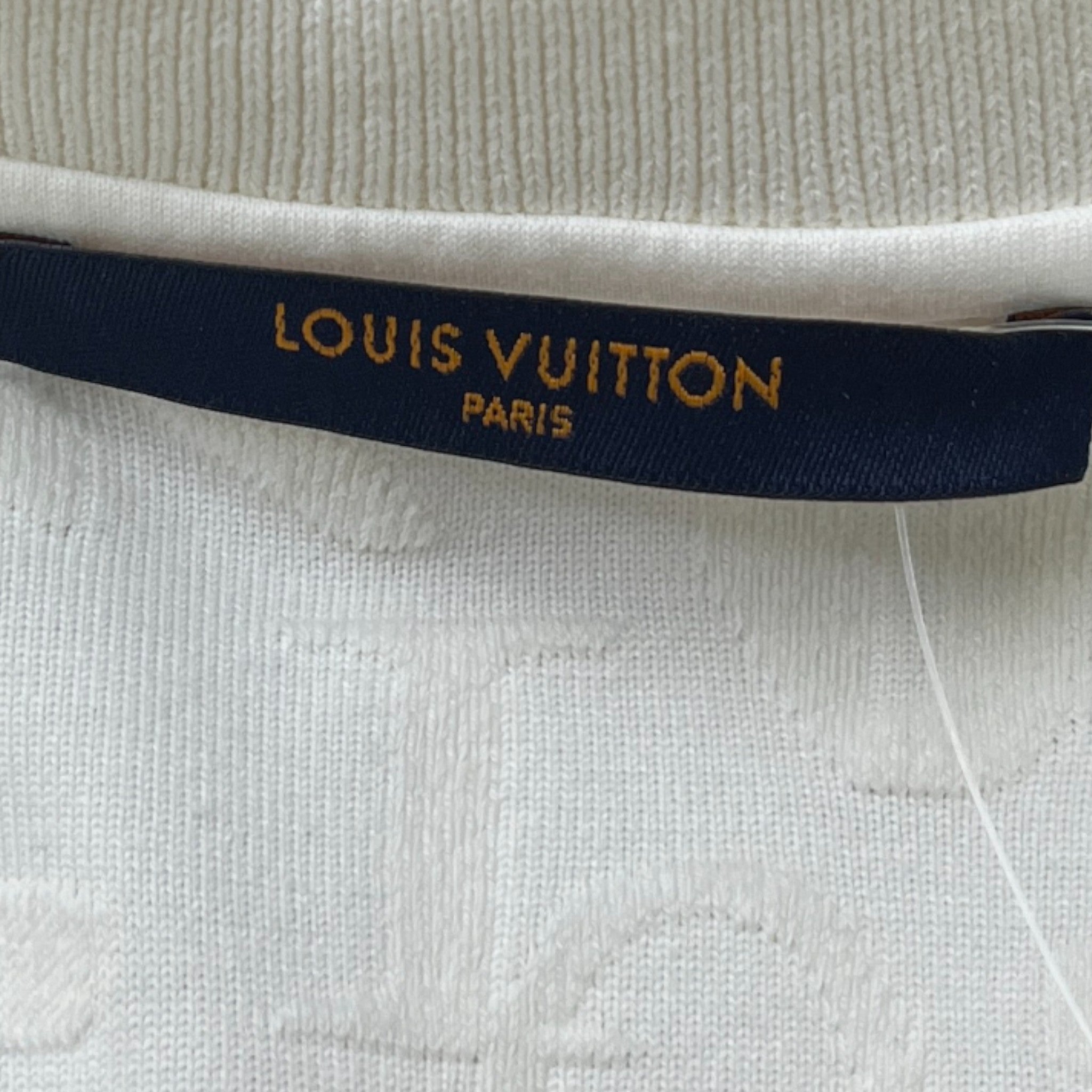 Men's Monogram Quarter Zip Polo Shirt White Size M