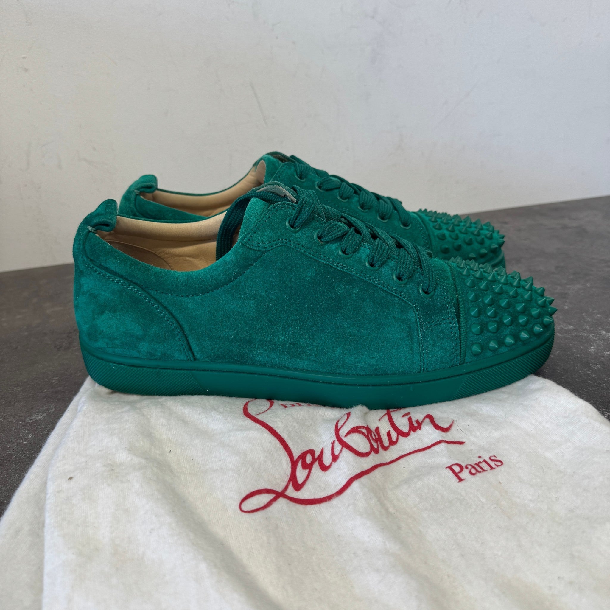 Men's Louis Spikes Flat Low Trainers Green Size EU 42.5 / UK 8.5