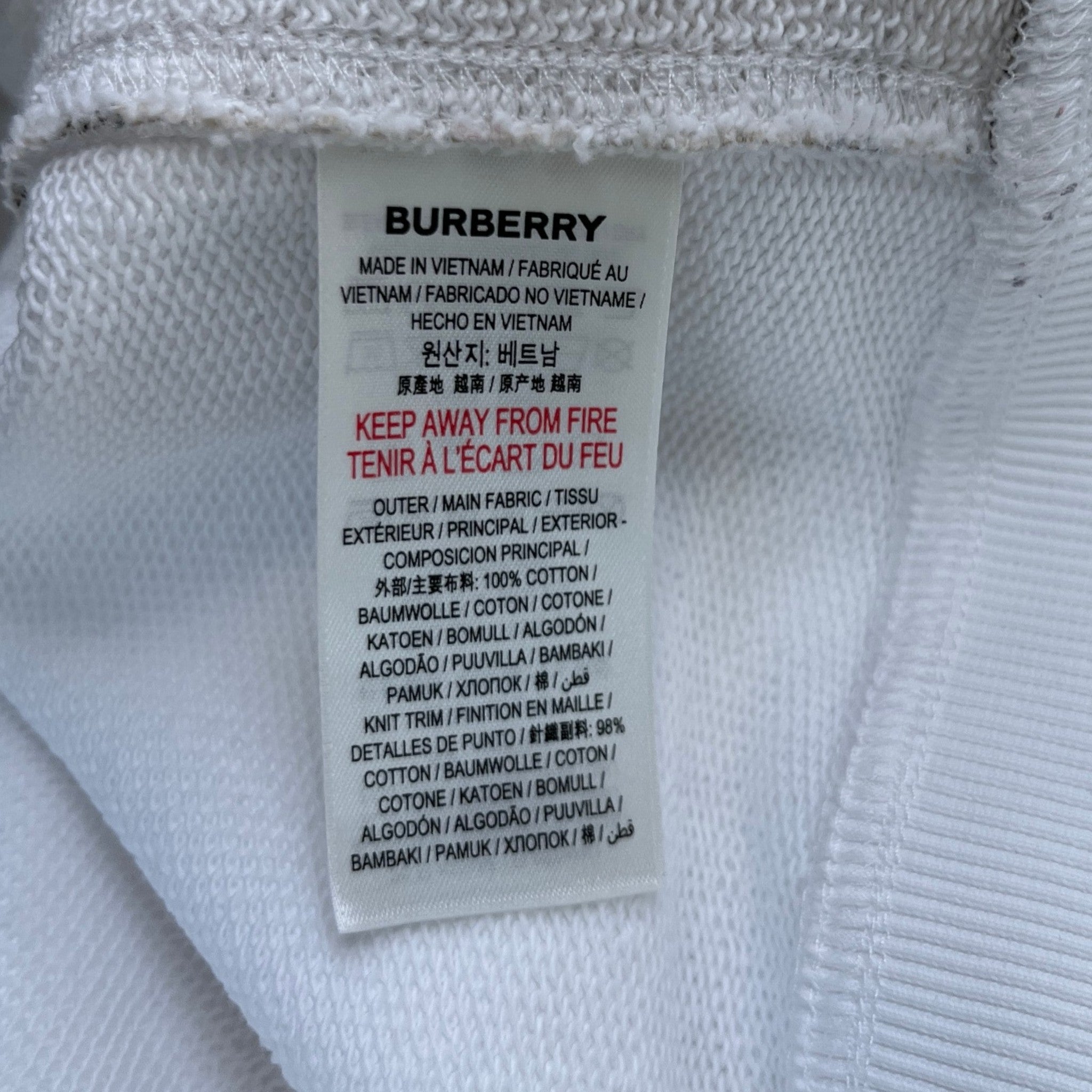 Women's Checkered Panel Hoodie White Size M