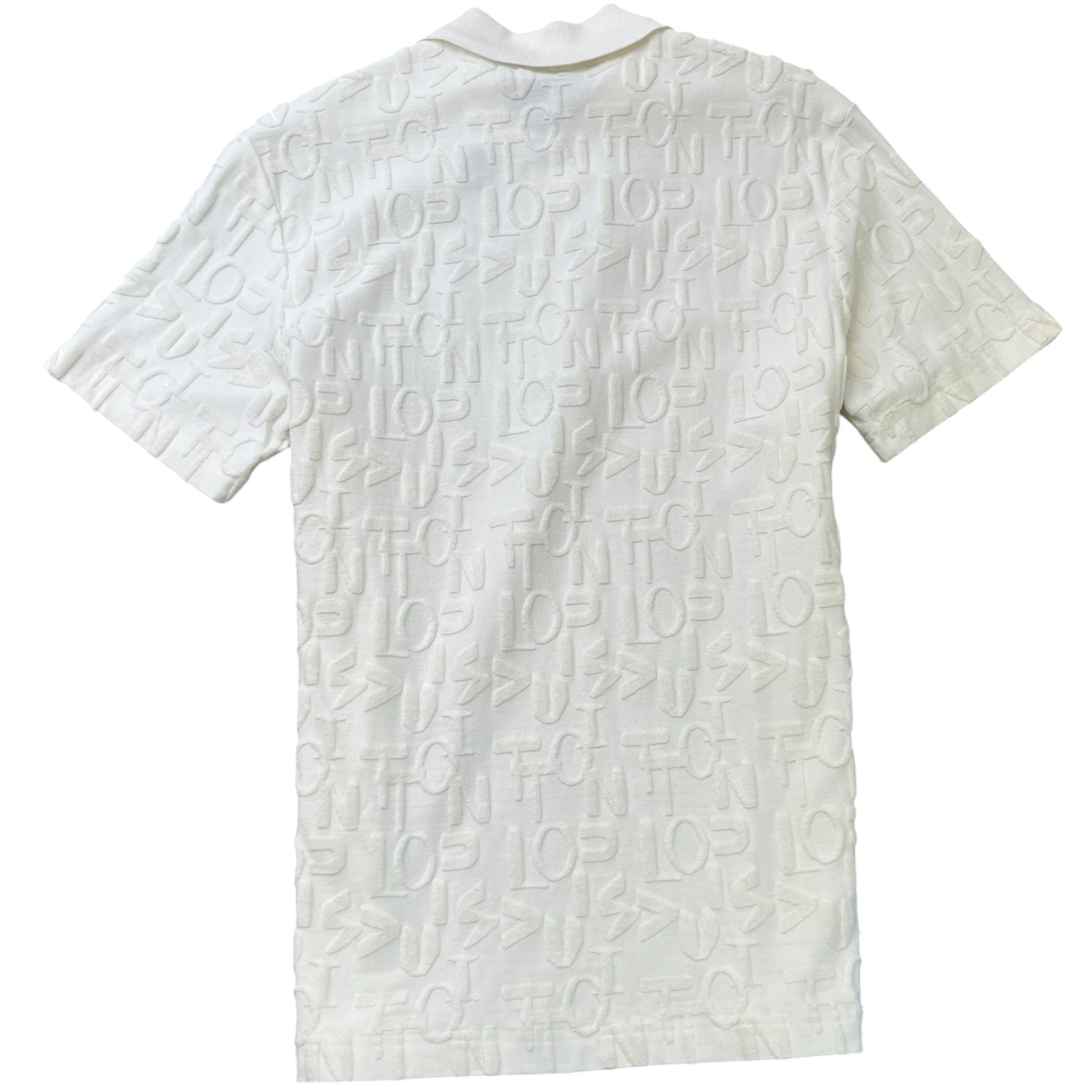 Men's Monogram Quarter Zip Polo Shirt White Size M