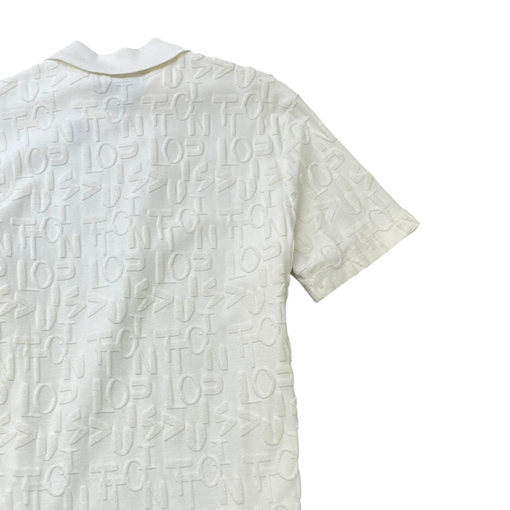 Men's Monogram Quarter Zip Polo Shirt White Size M