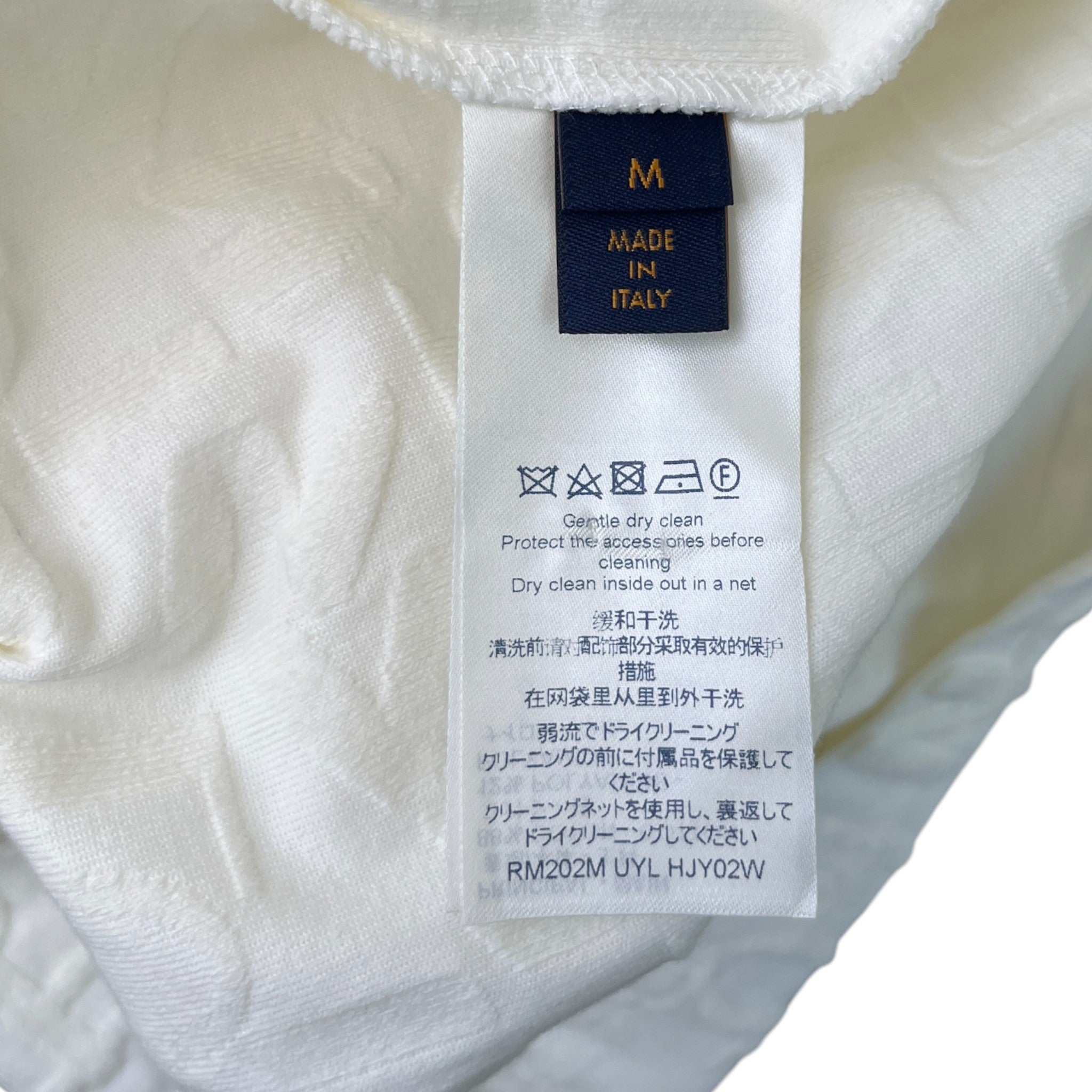 Men's Monogram Quarter Zip Polo Shirt White Size M