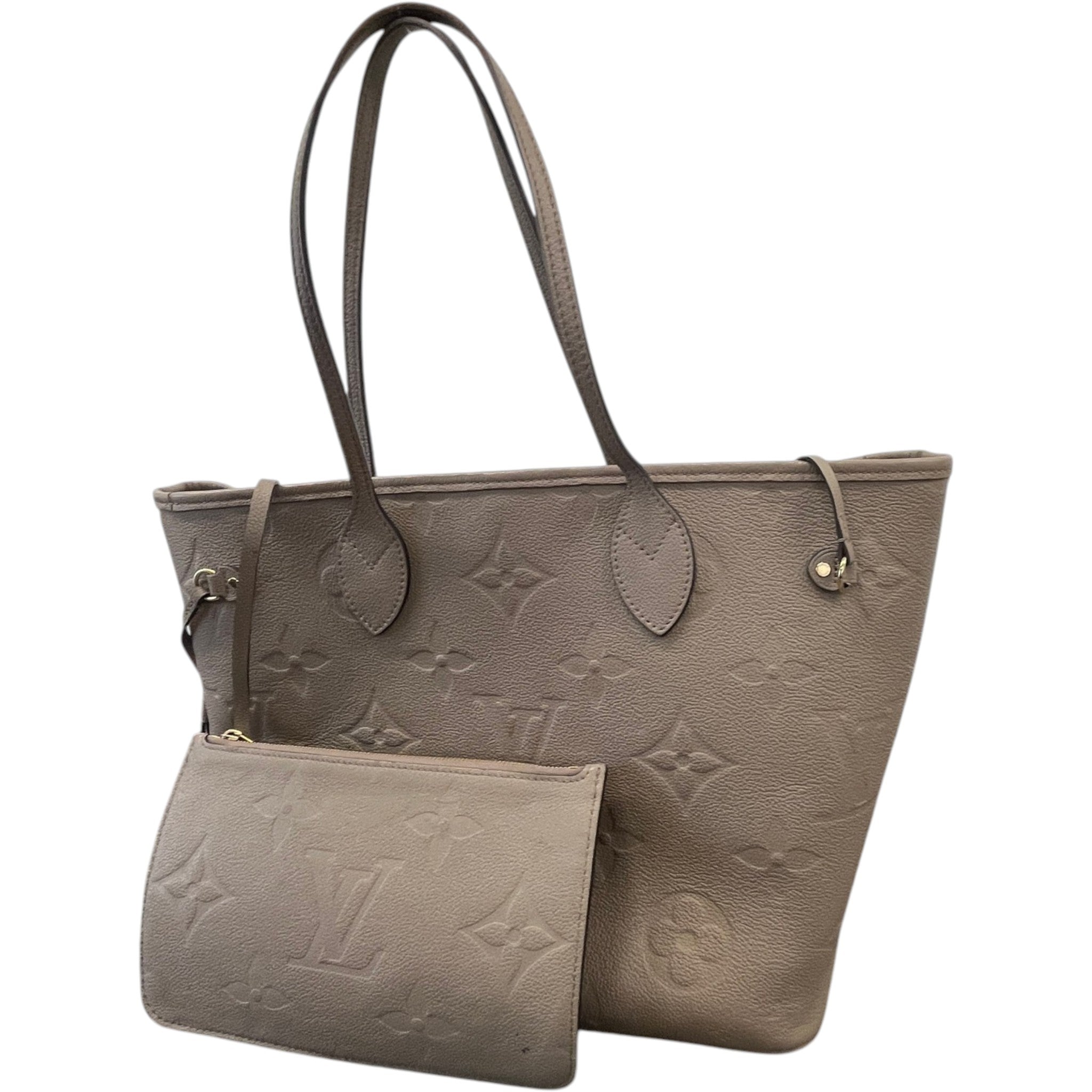 Women's Monogram Empereinte Neverfull Mm Tote Bag Beige