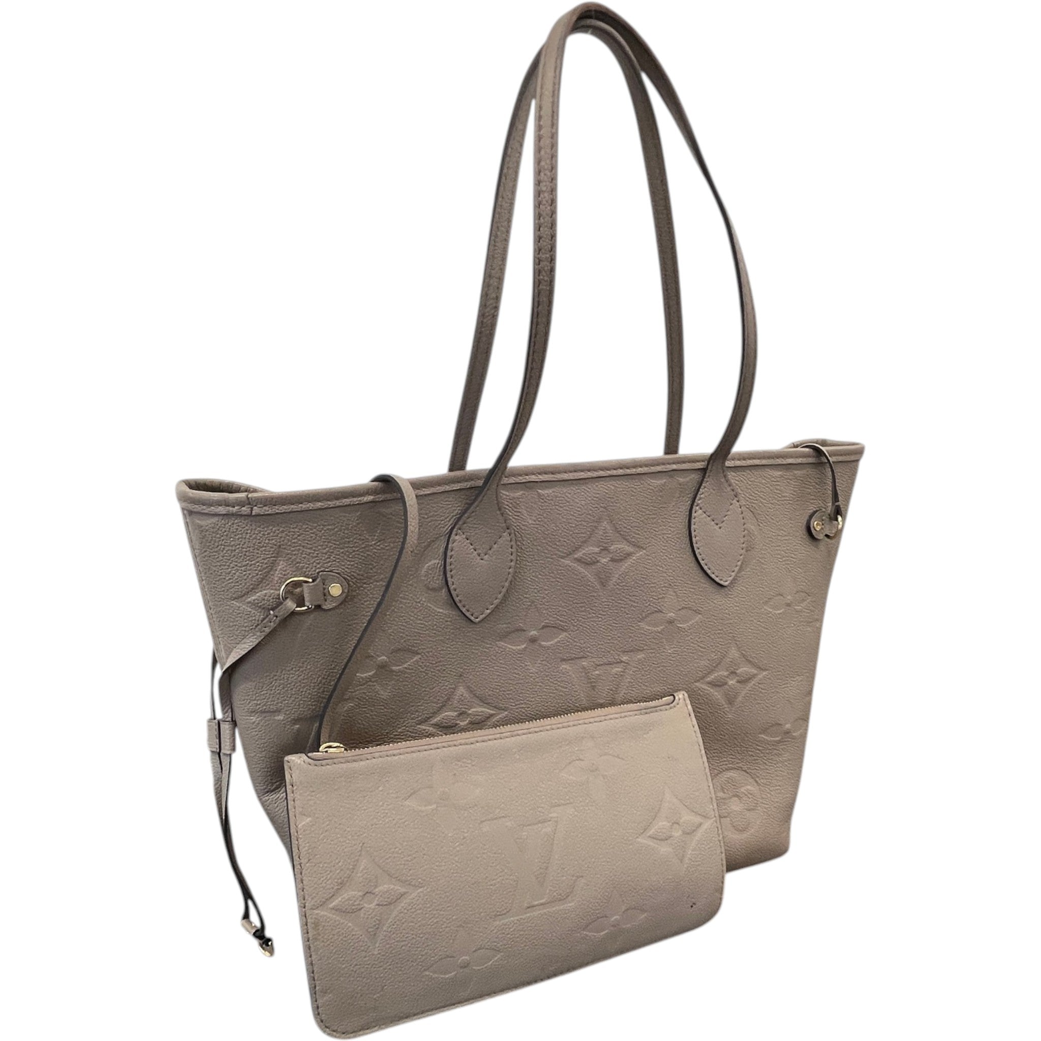 Women's Monogram Empereinte Neverfull Mm Tote Bag Beige