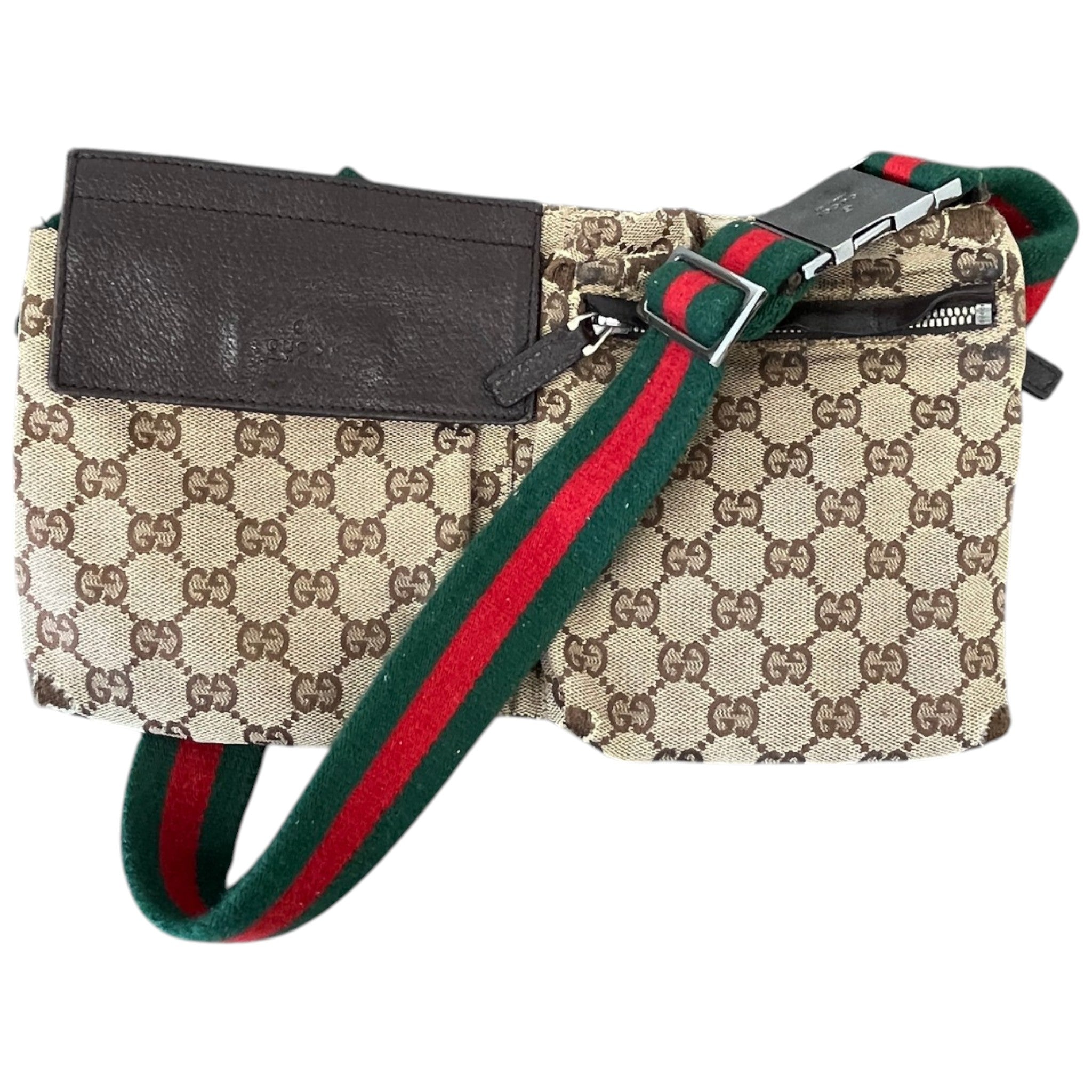Men's Gg Supreme Web Strap Waist Belt Bag Brown