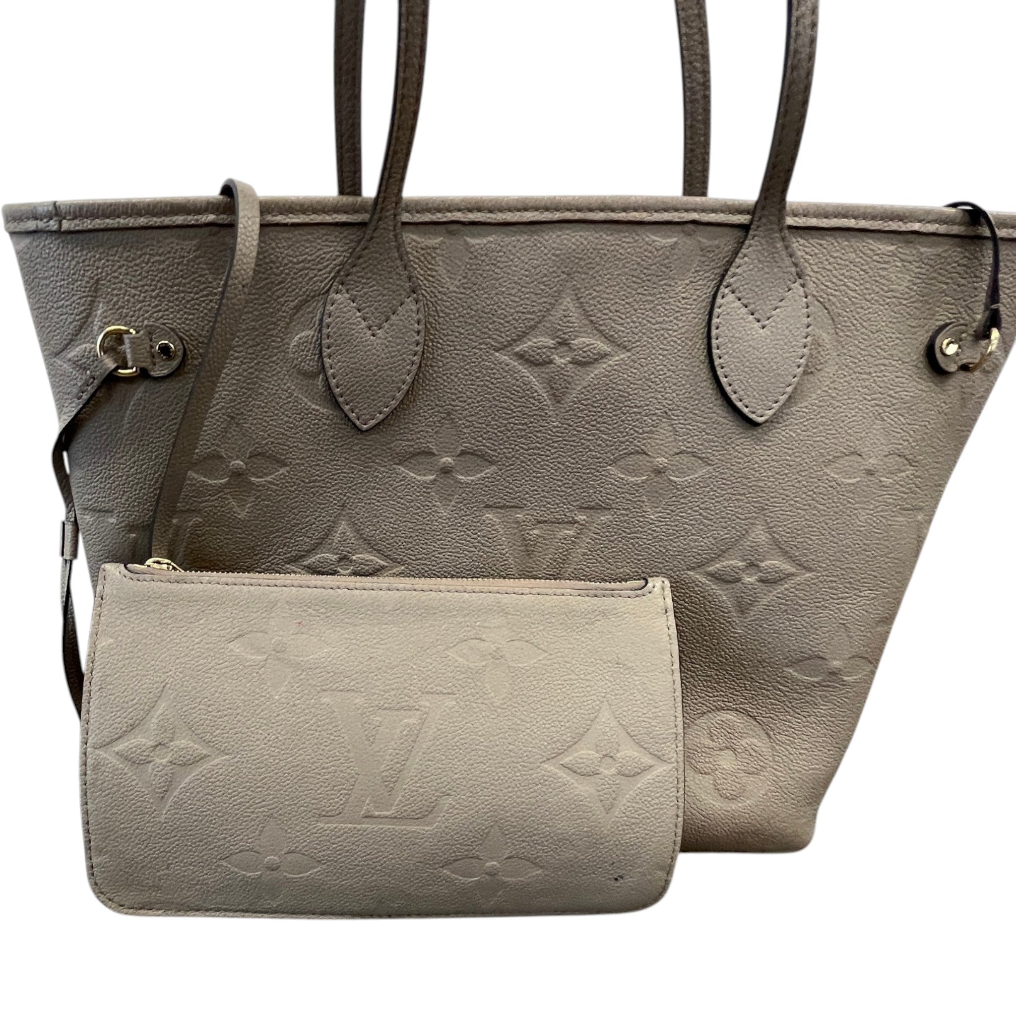 Women's Monogram Empereinte Neverfull Mm Tote Bag Beige