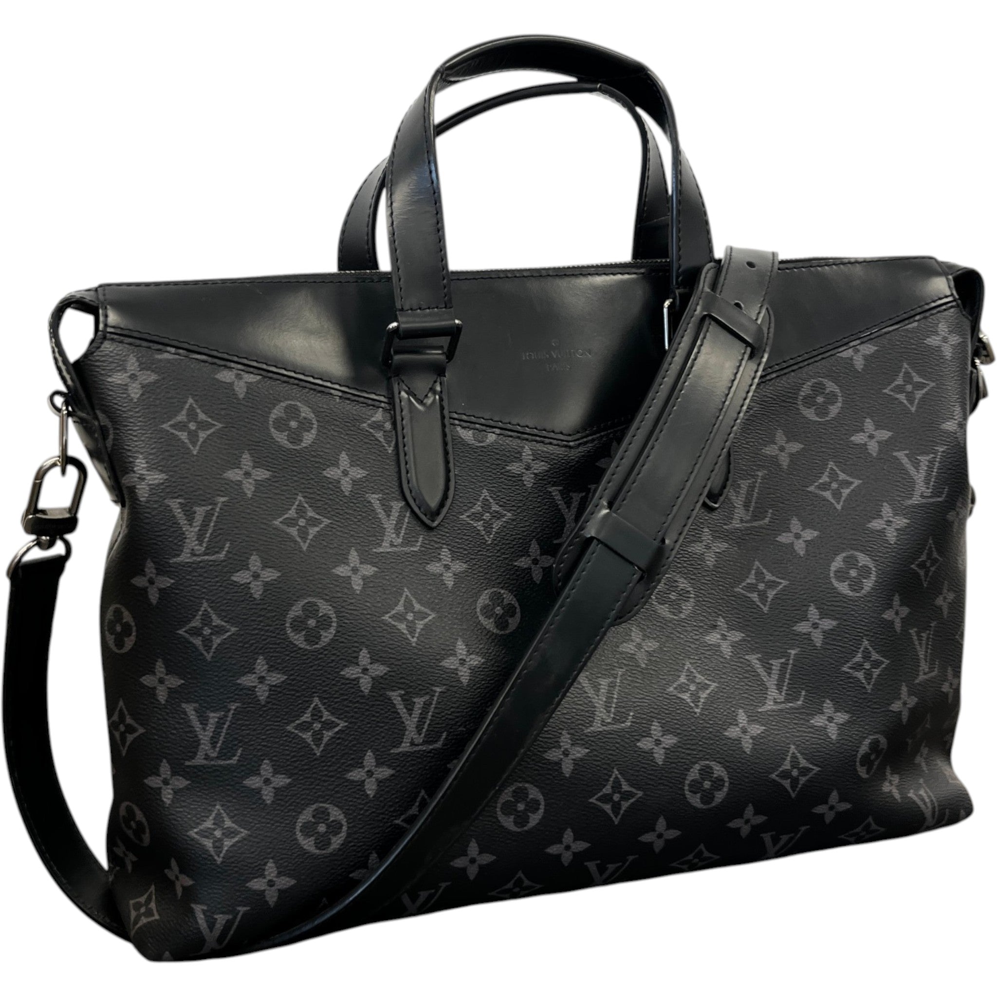 Men's Monogram Eclipe Explorer Briefcase Bag Black