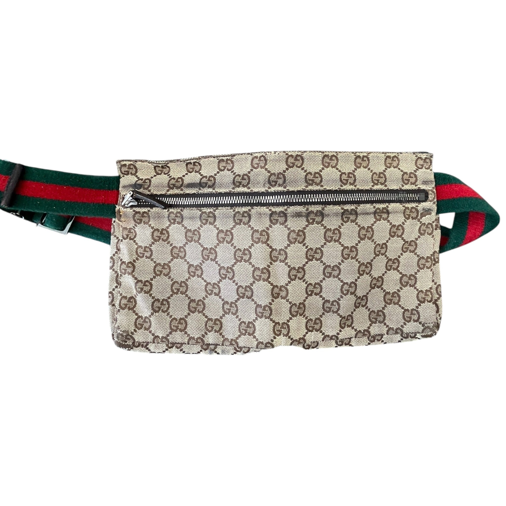 Men's Gg Supreme Web Strap Waist Belt Bag Brown