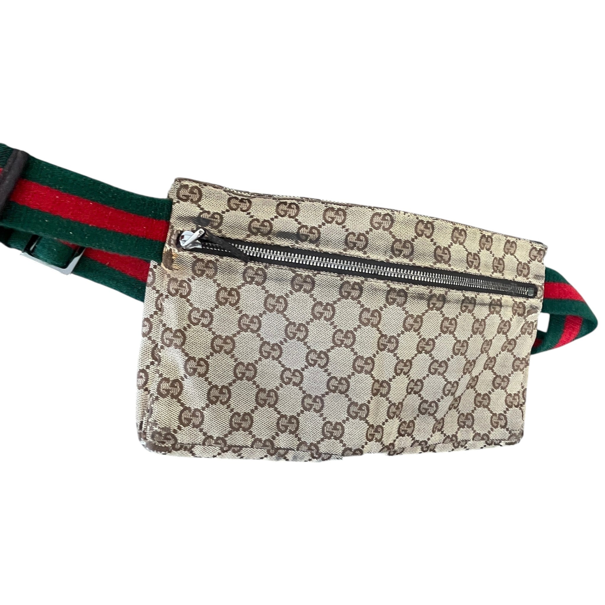 Men's Gg Supreme Web Strap Waist Belt Bag Brown