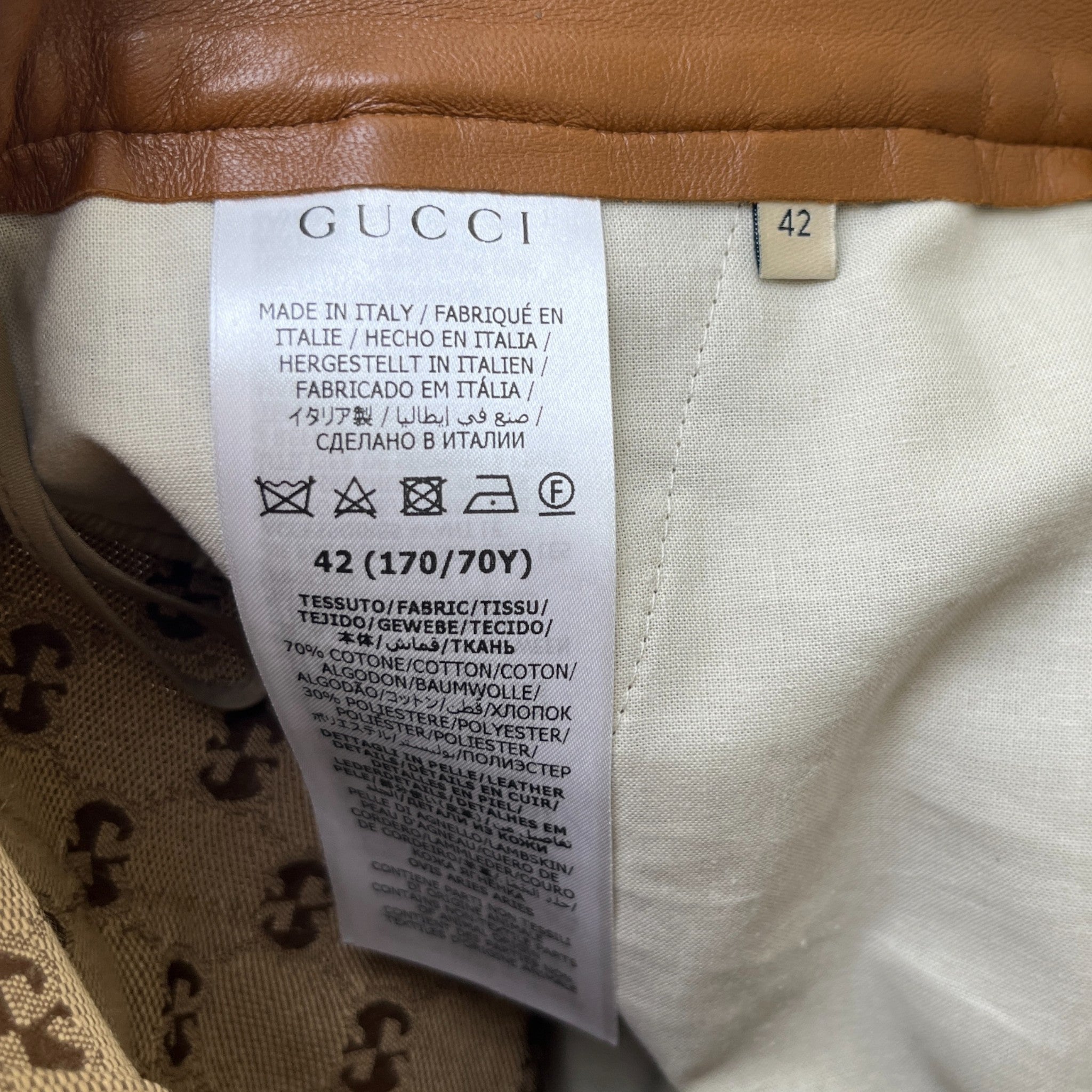 Women's Gg Supreme Leather-Trim Mini Shorts Beige Size S