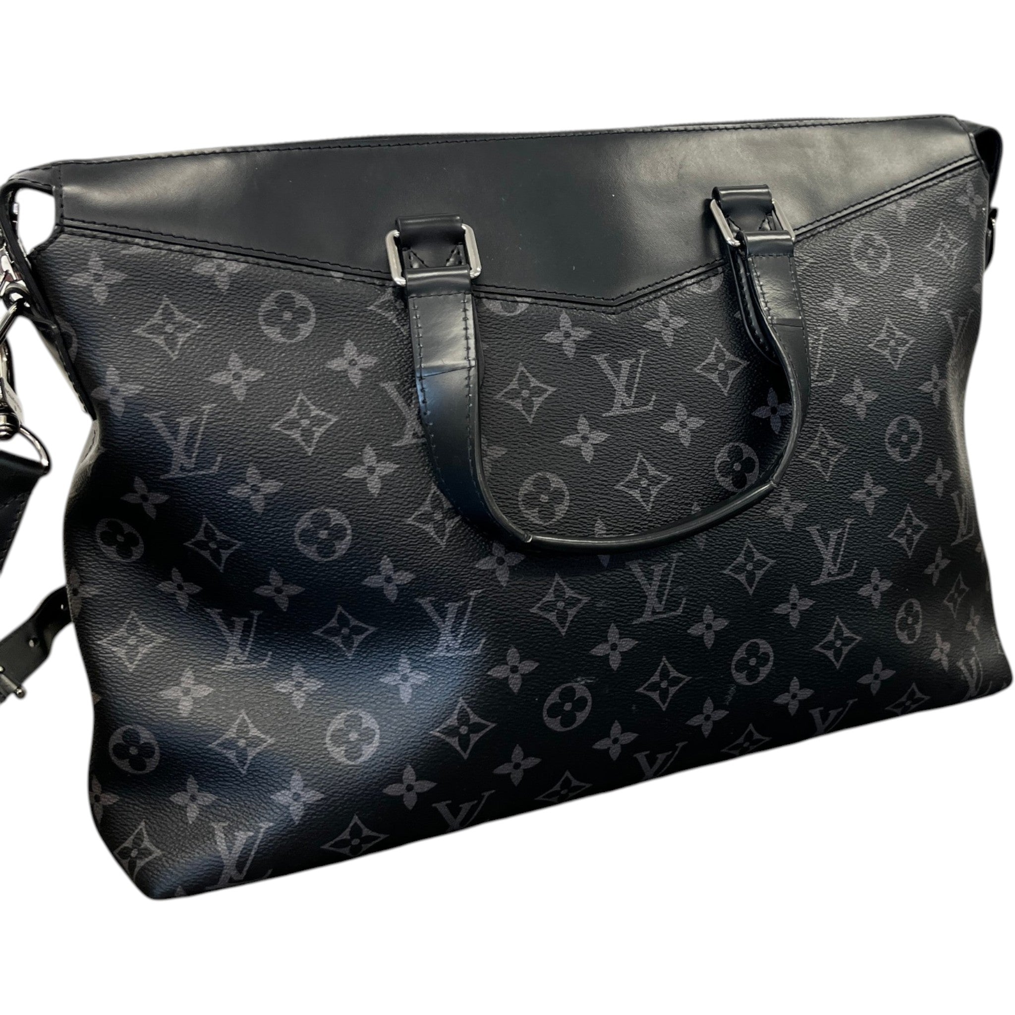 Men's Monogram Eclipe Explorer Briefcase Bag Black