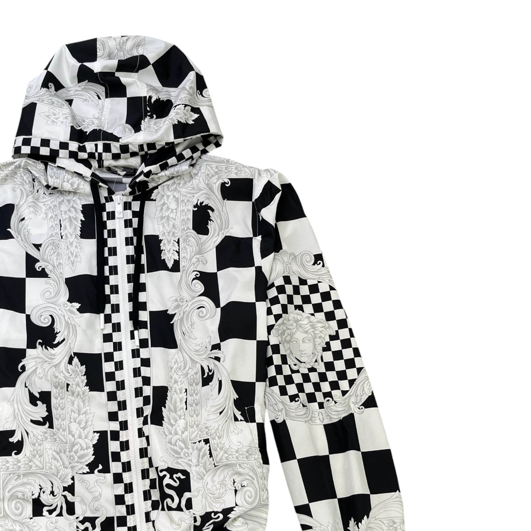 Men's Checkerboard Print Jacket White Size IT 46 / S