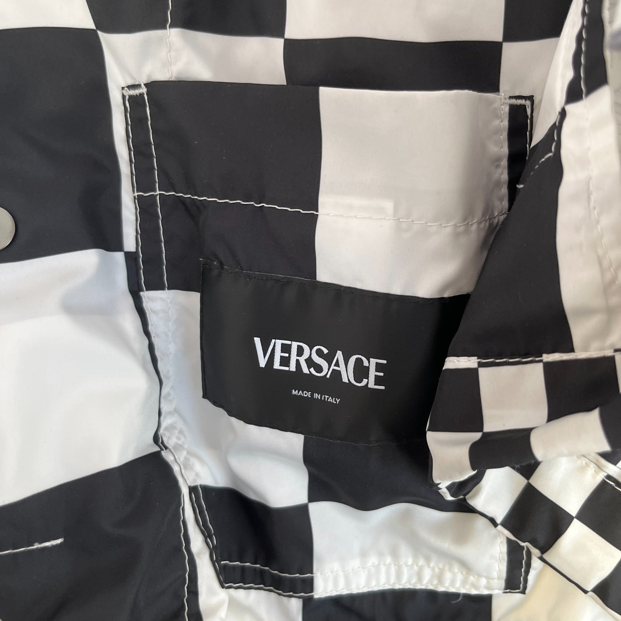 Men's Checkerboard Print Jacket White Size IT 46 / S