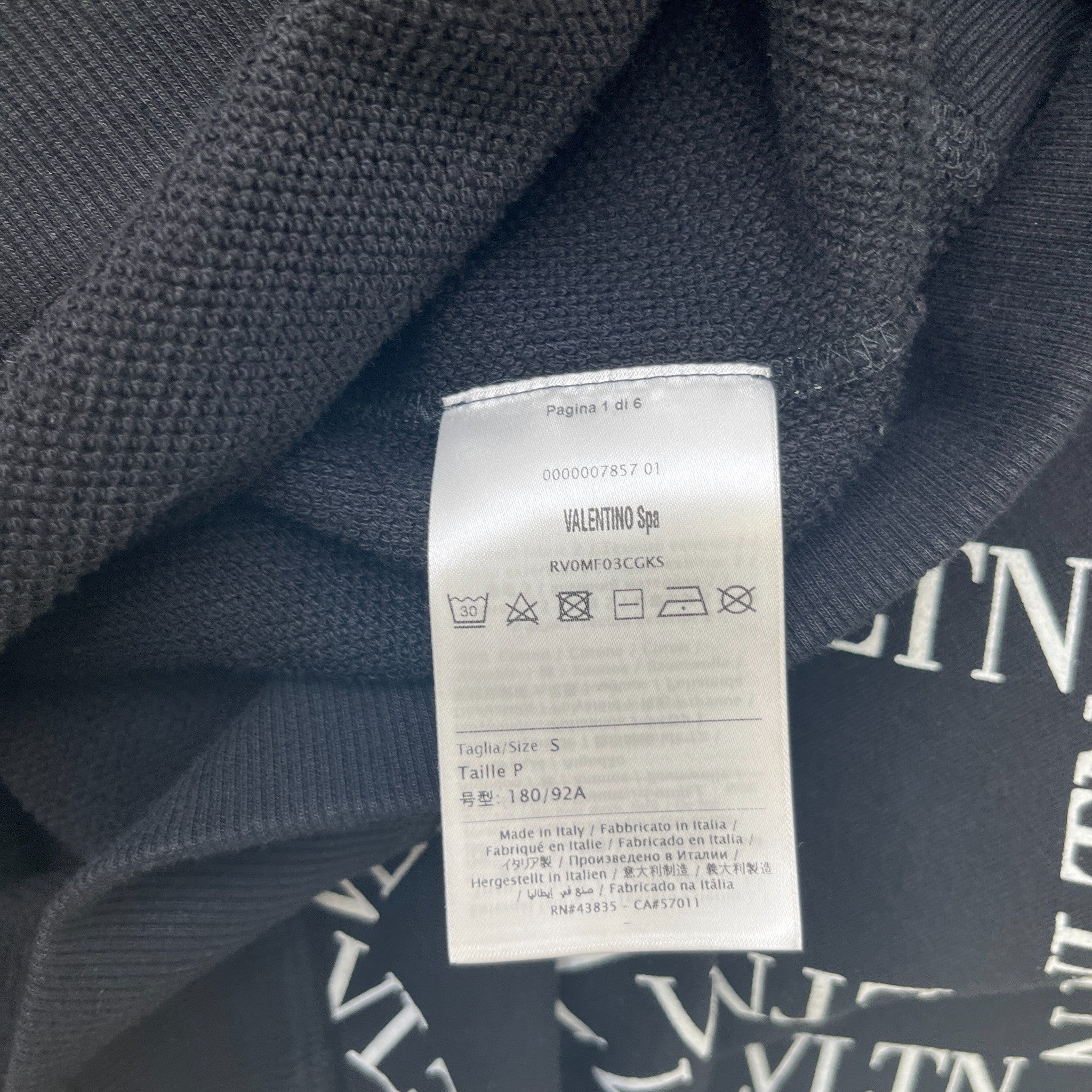 Men's Vltn Logo Sweatshirt Black Size S