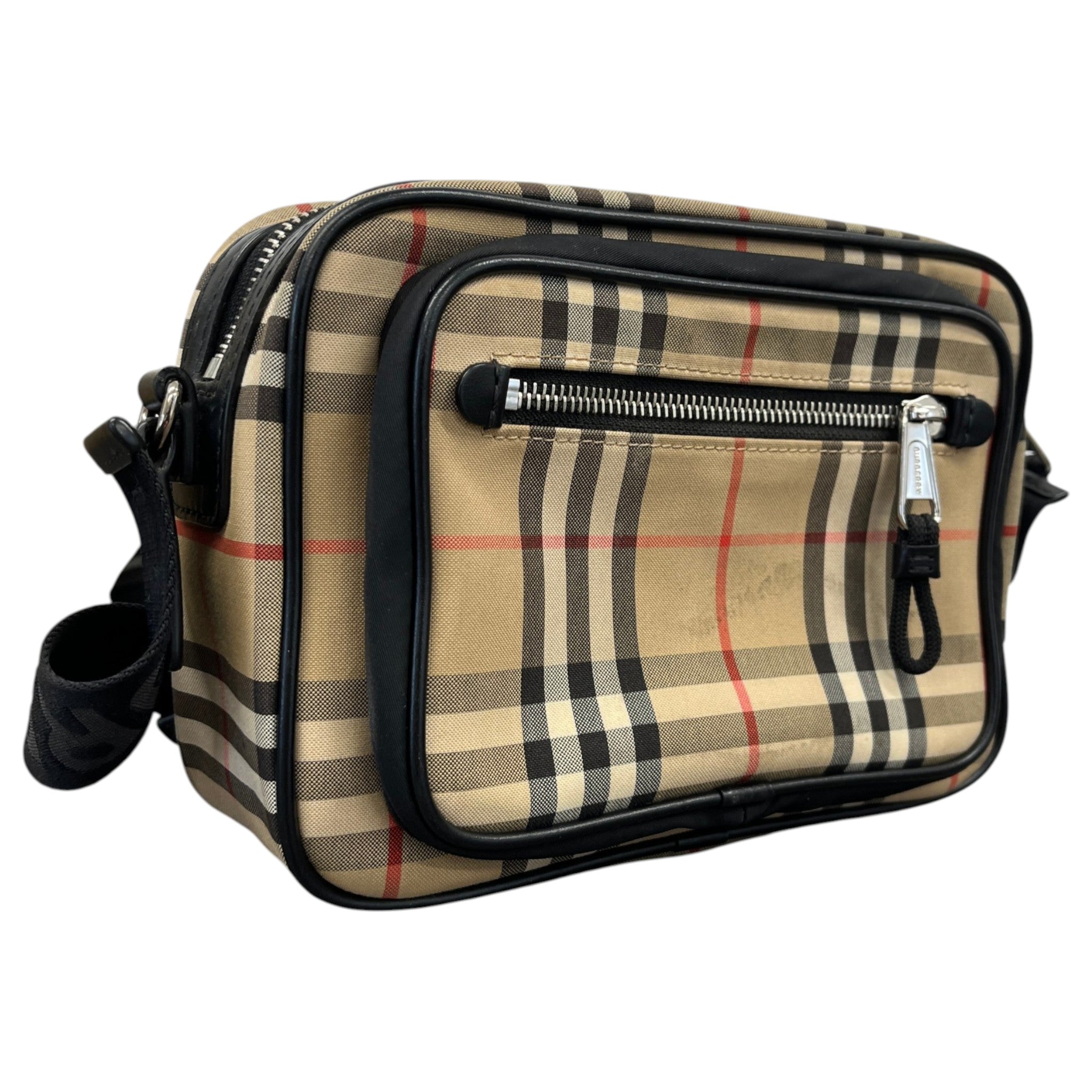 Men's Paddy Check Messenger Bag Beige