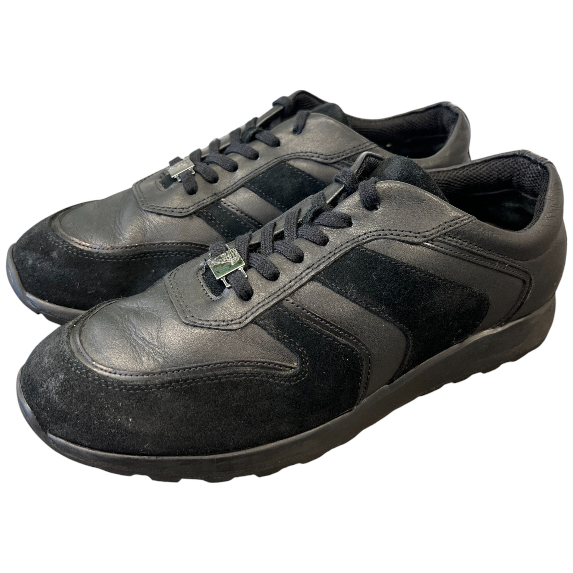 Men's Medusa Plaque Low Trainers Black Size EU 41 / UK 7