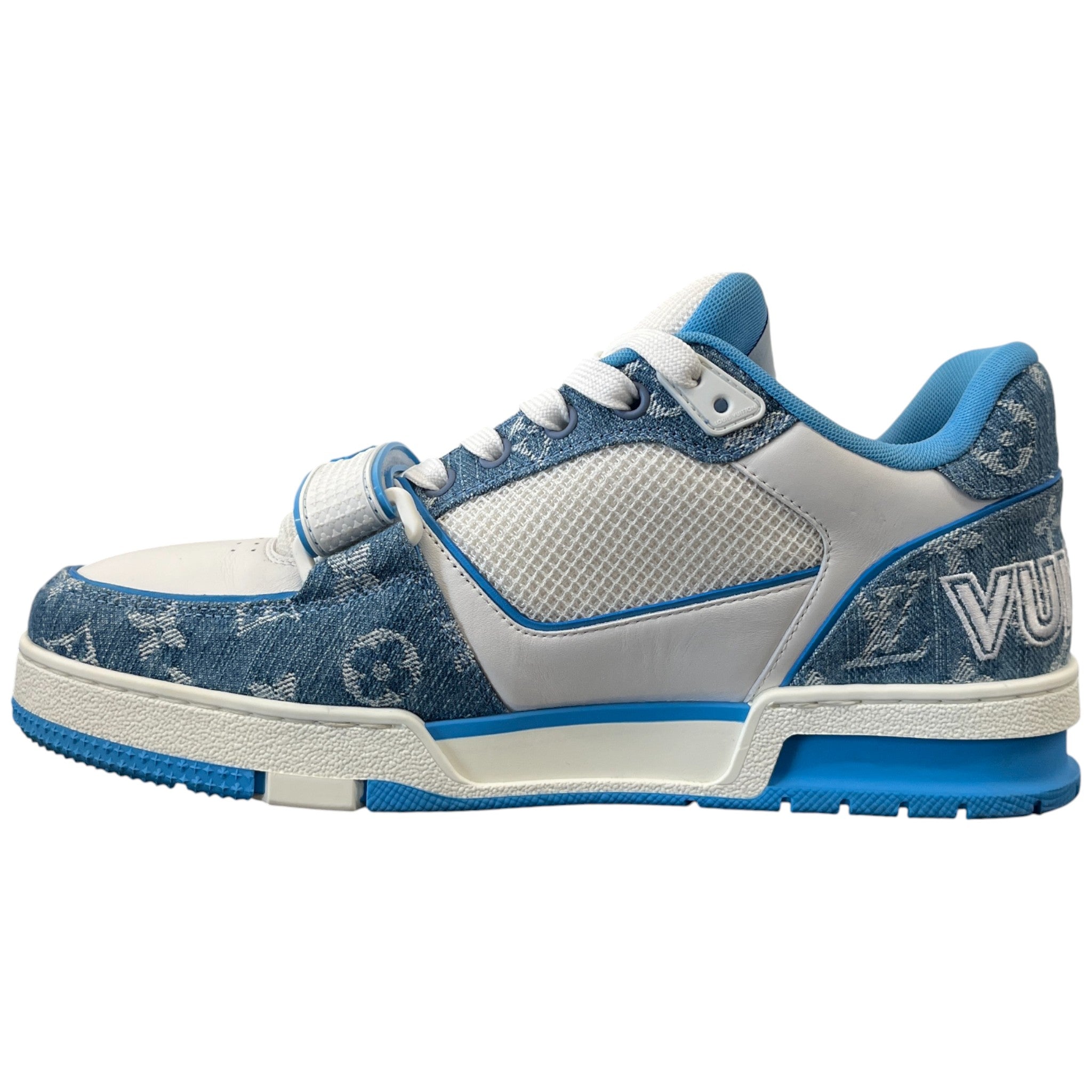 Men's Lv Velcro Strap Low Trainers Blue Size EU 41.5 / UK 7.5