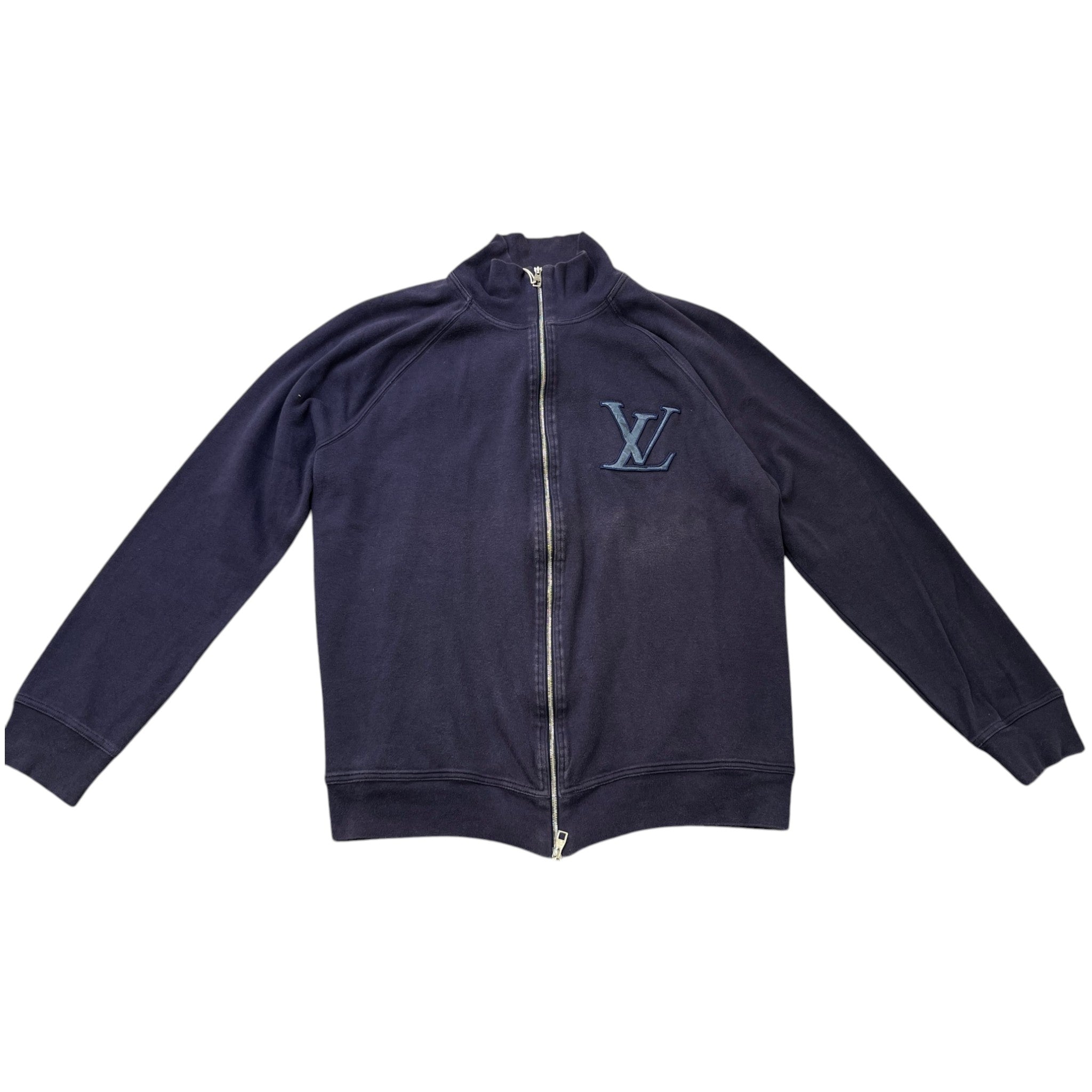 Men's Lv Embroidered Patch Jumper Navy Size M