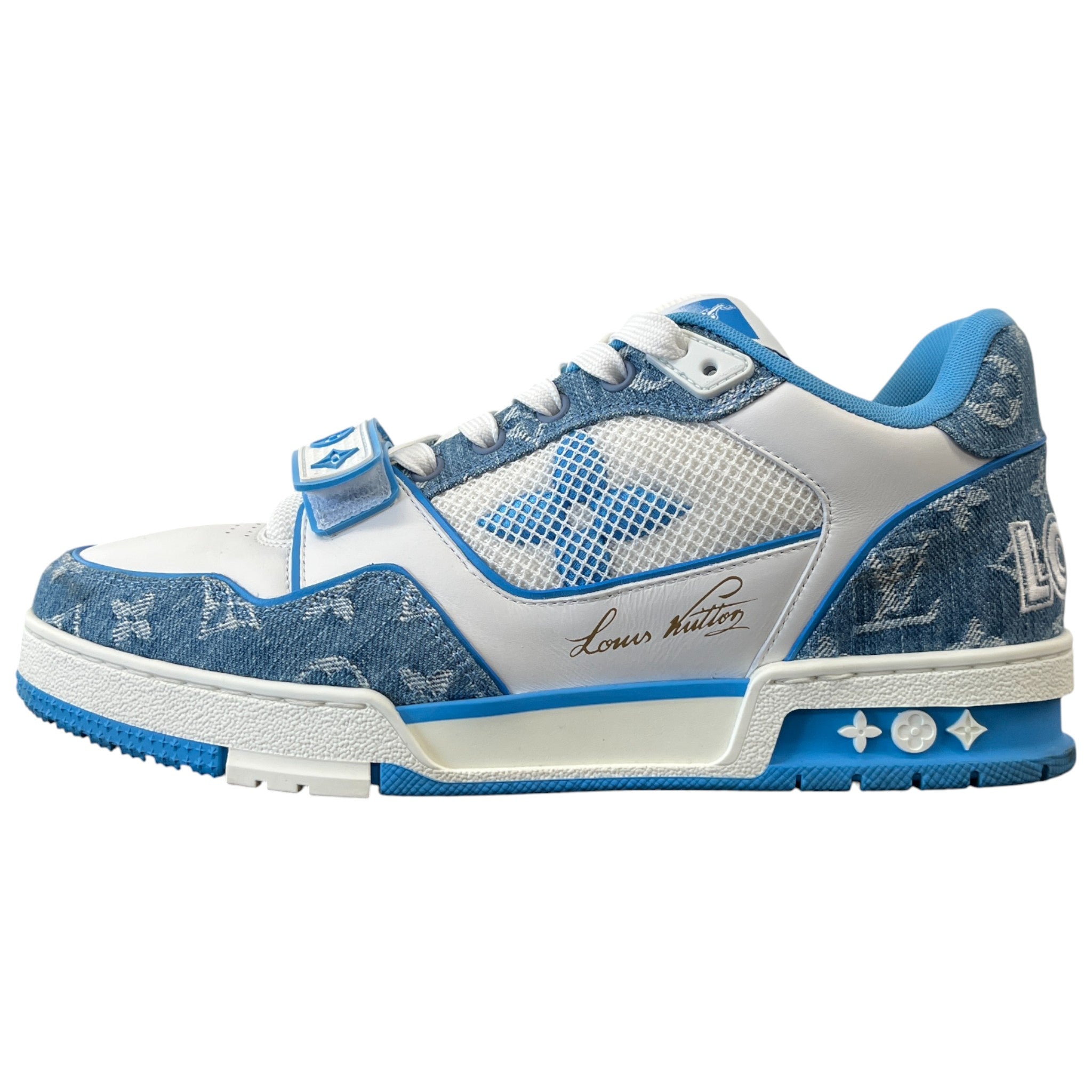 Men's Lv Velcro Strap Low Trainers Blue Size EU 41.5 / UK 7.5