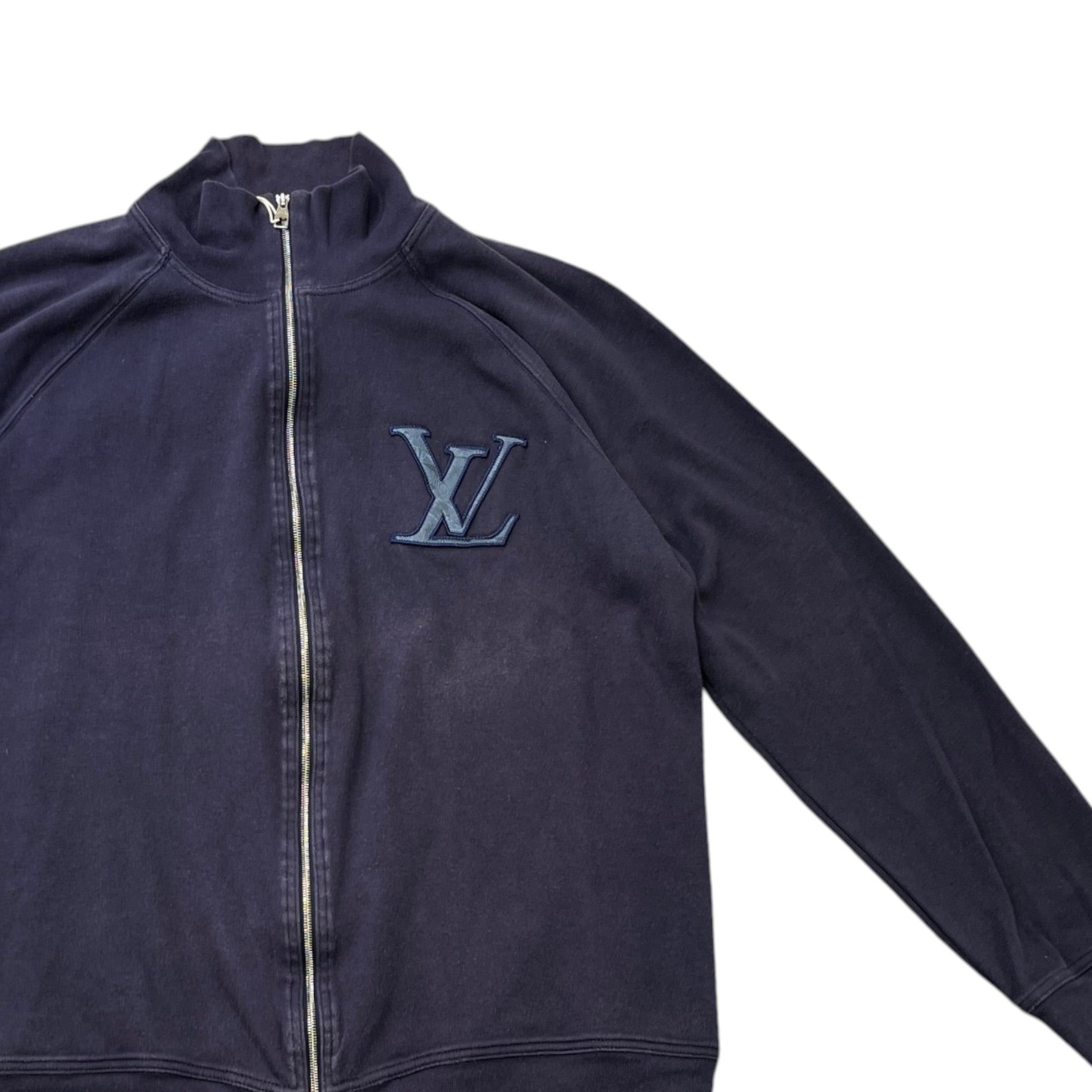 Men's Lv Embroidered Patch Jumper Navy Size M