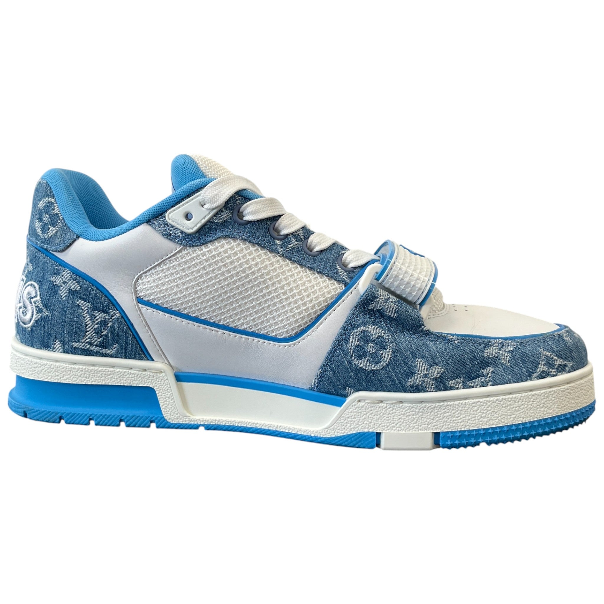 Men's Lv Velcro Strap Low Trainers Blue Size EU 41.5 / UK 7.5