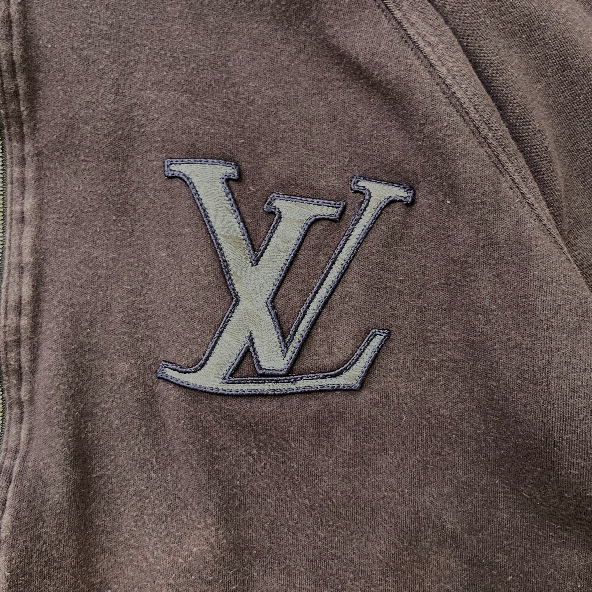 Men's Lv Embroidered Patch Jumper Navy Size M
