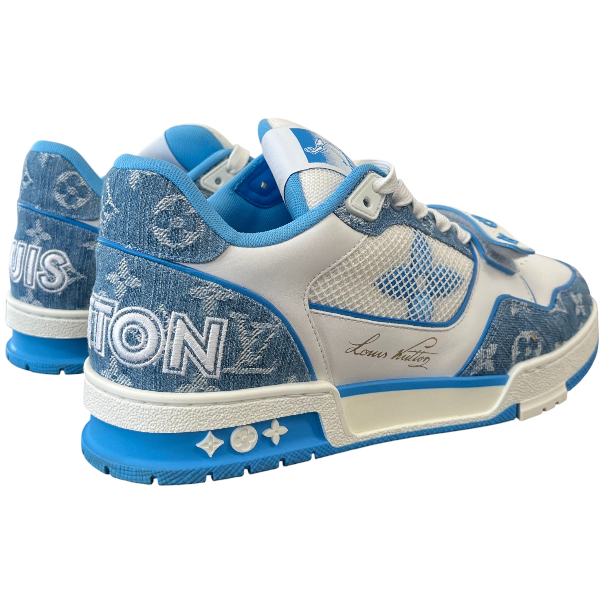 Men's Lv Velcro Strap Low Trainers Blue Size EU 41.5 / UK 7.5