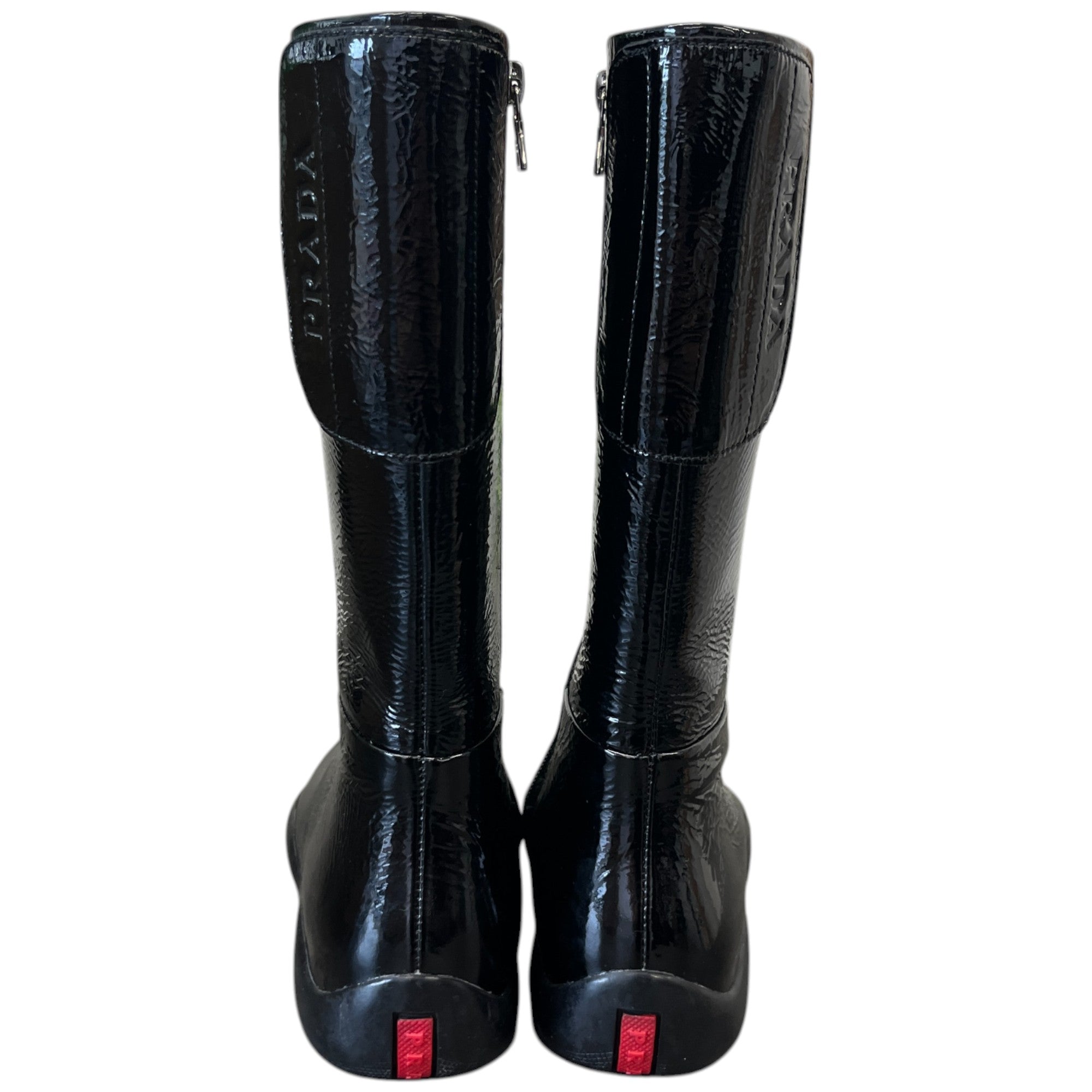 Women's Logo Zip Up Boots Black Size EU 35 / UK 2
