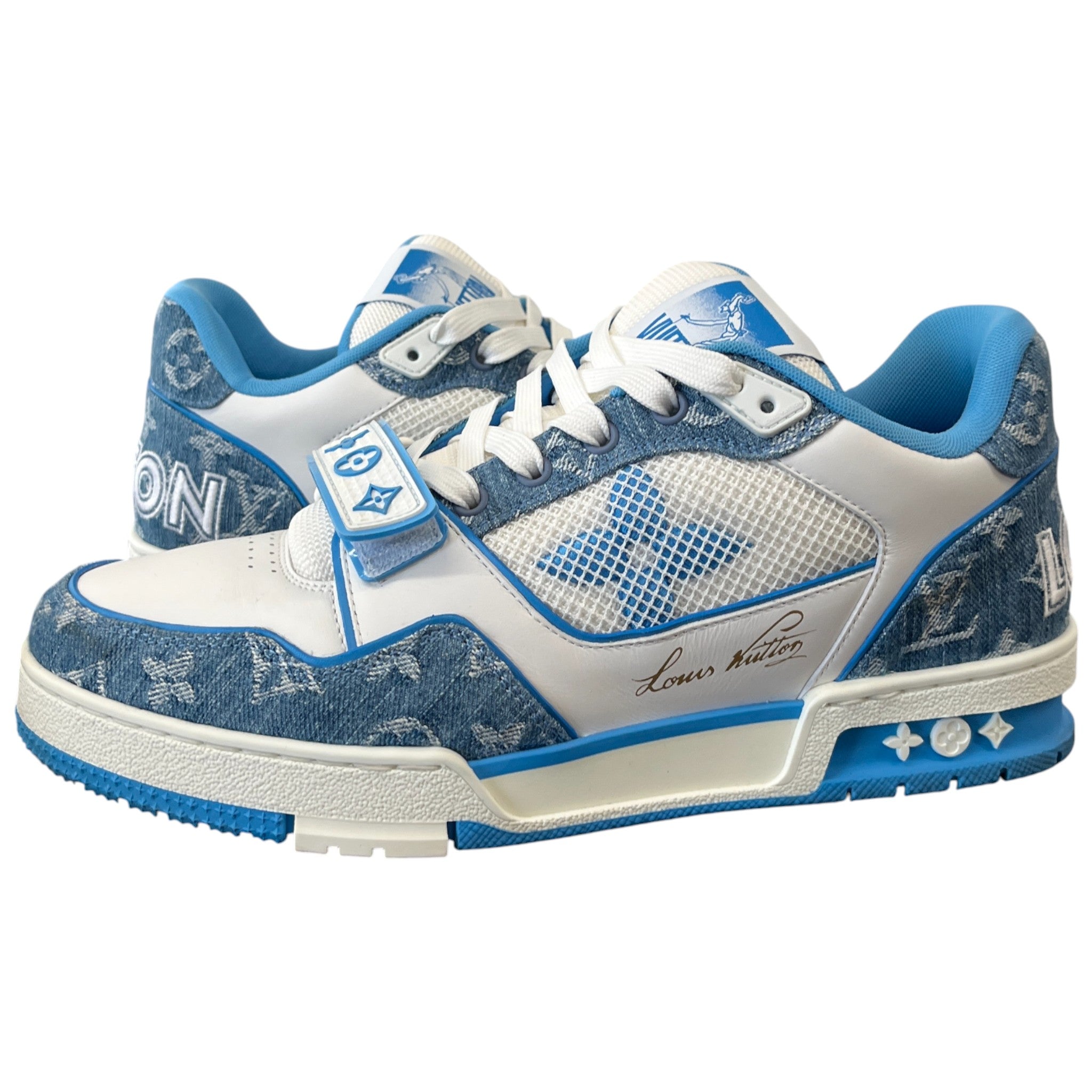 Men's Lv Velcro Strap Low Trainers Blue Size EU 41.5 / UK 7.5