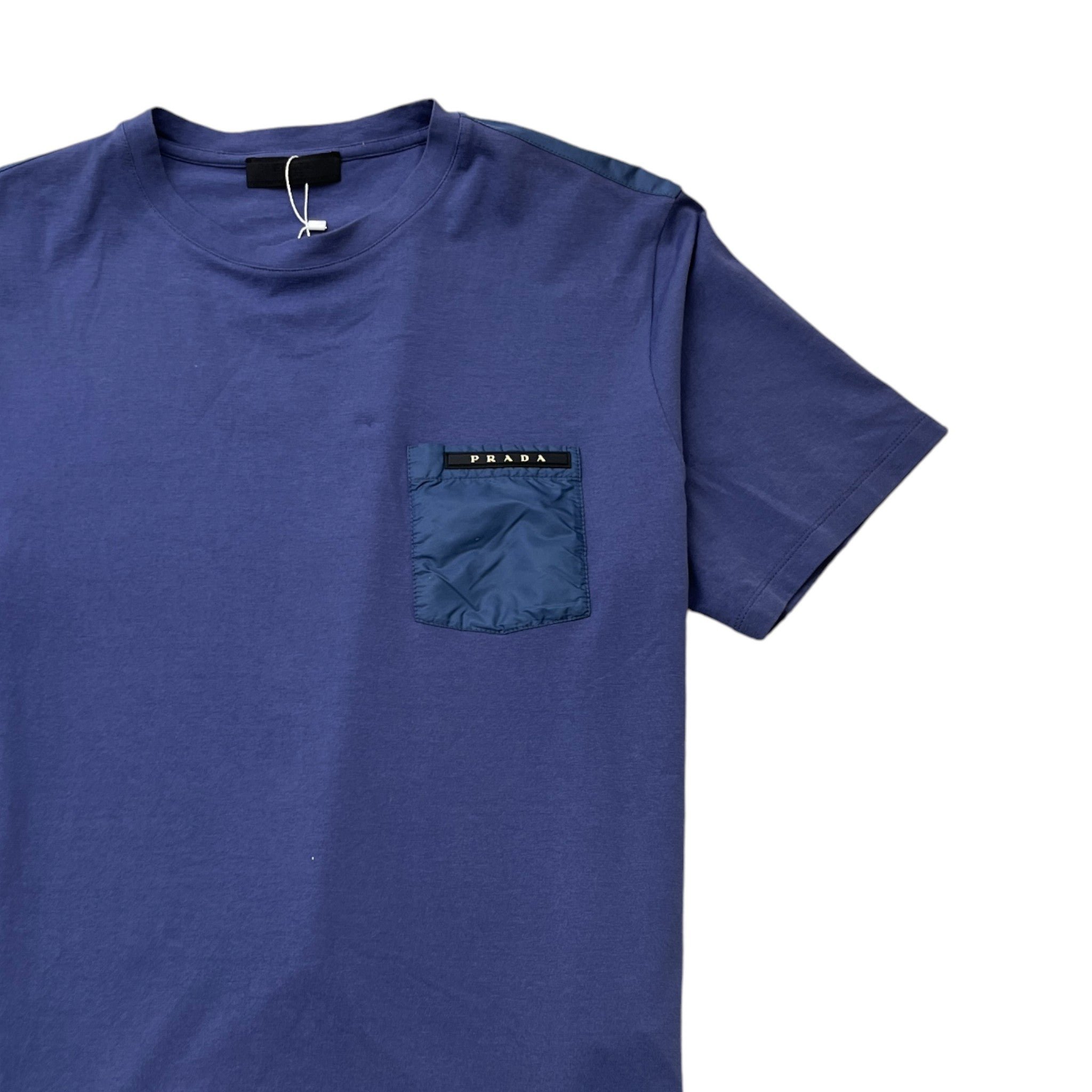 Men's Nylon Pocket Logo T-Shirt Blue Size L