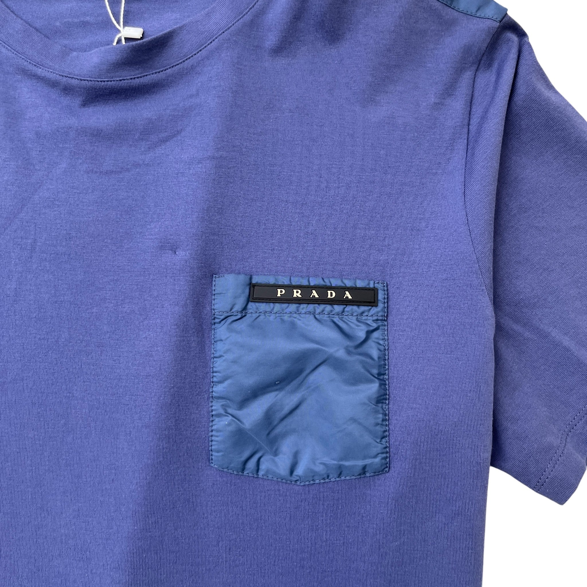 Men's Nylon Pocket Logo T-Shirt Blue Size L