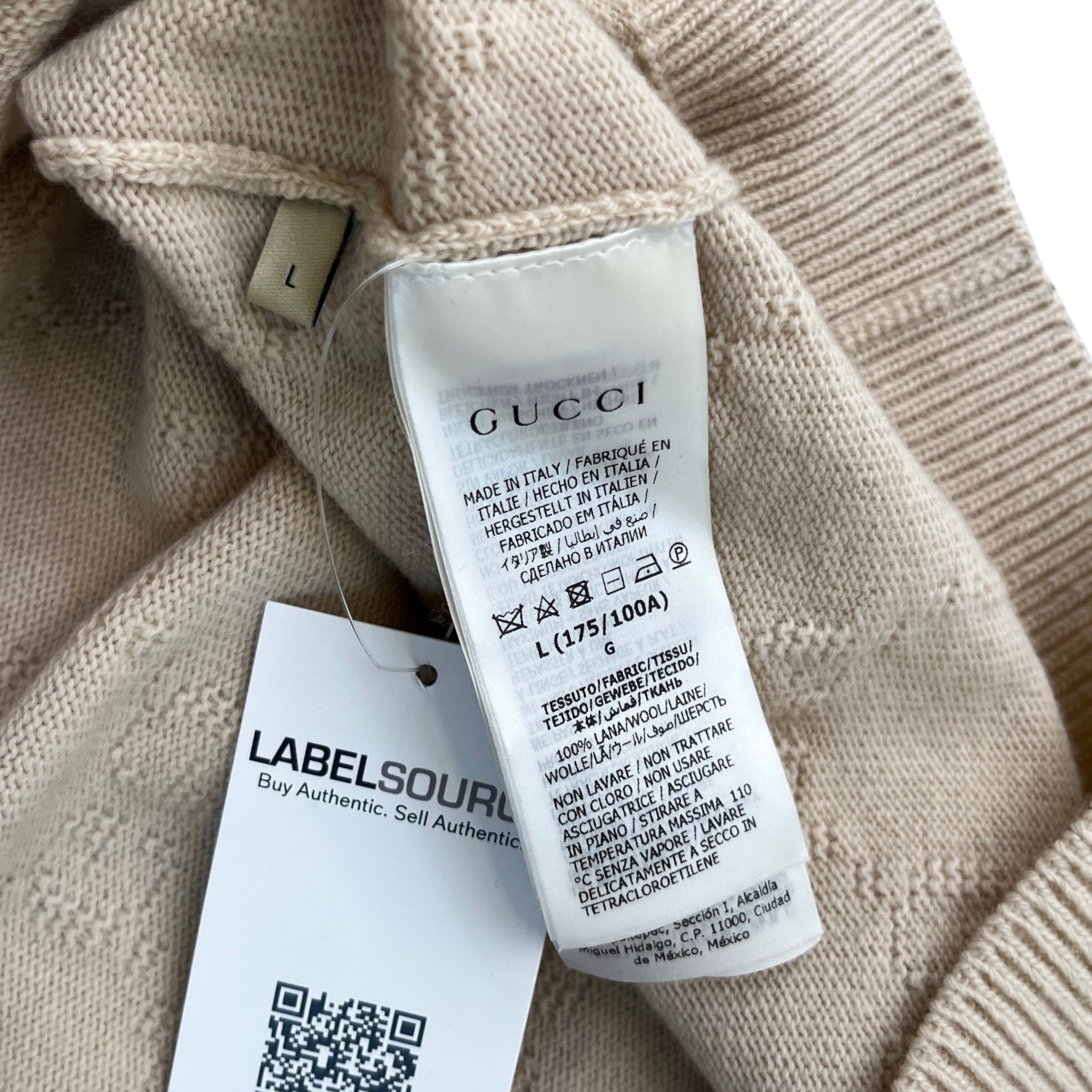 Men's Gg Supreme Jumper Beige Size L