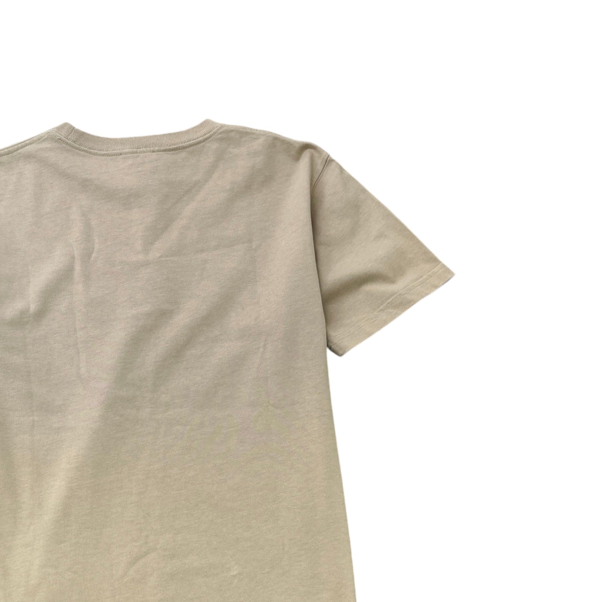 Men's Embroidered Logo T-Shirt Beige Size S