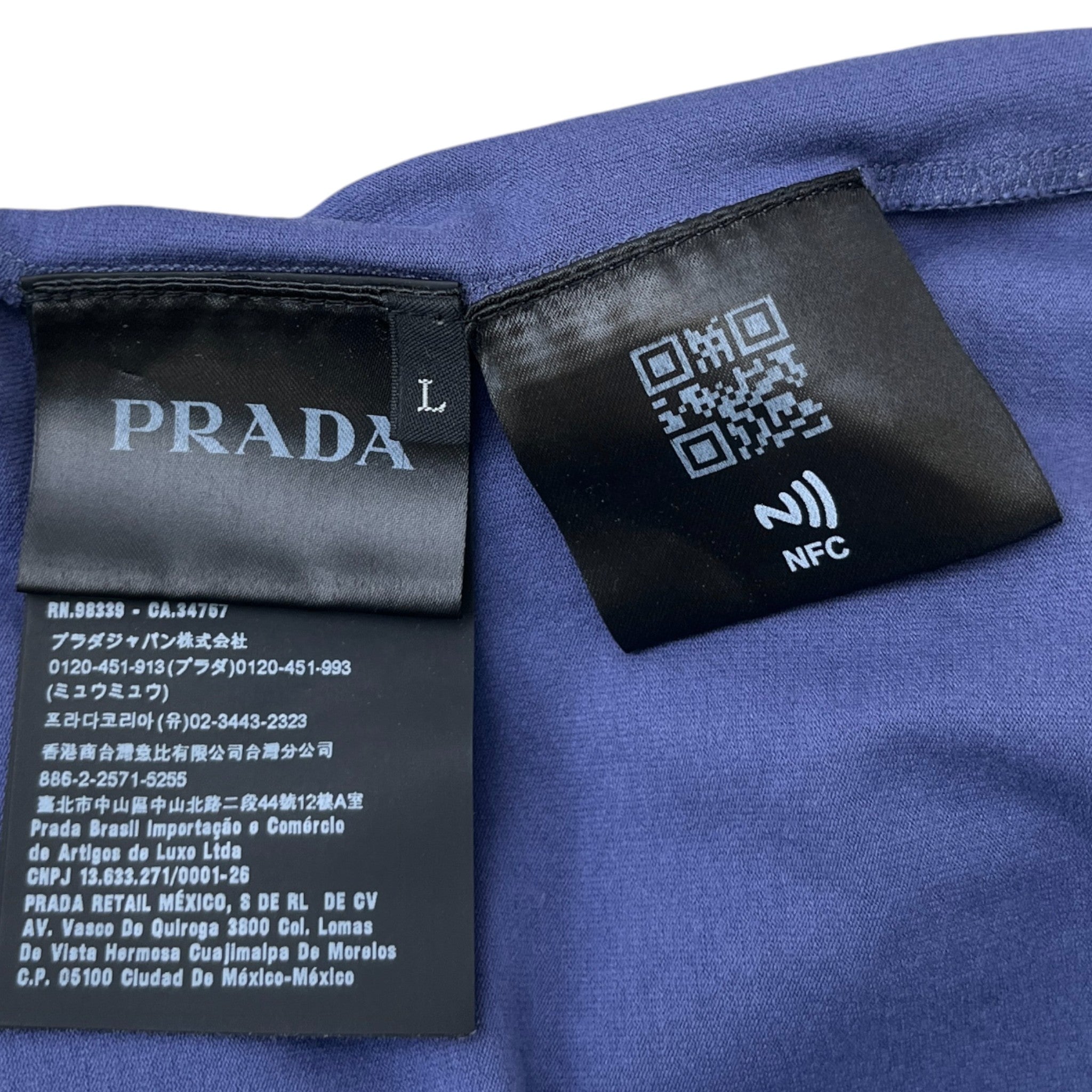 Men's Nylon Pocket Logo T-Shirt Blue Size L