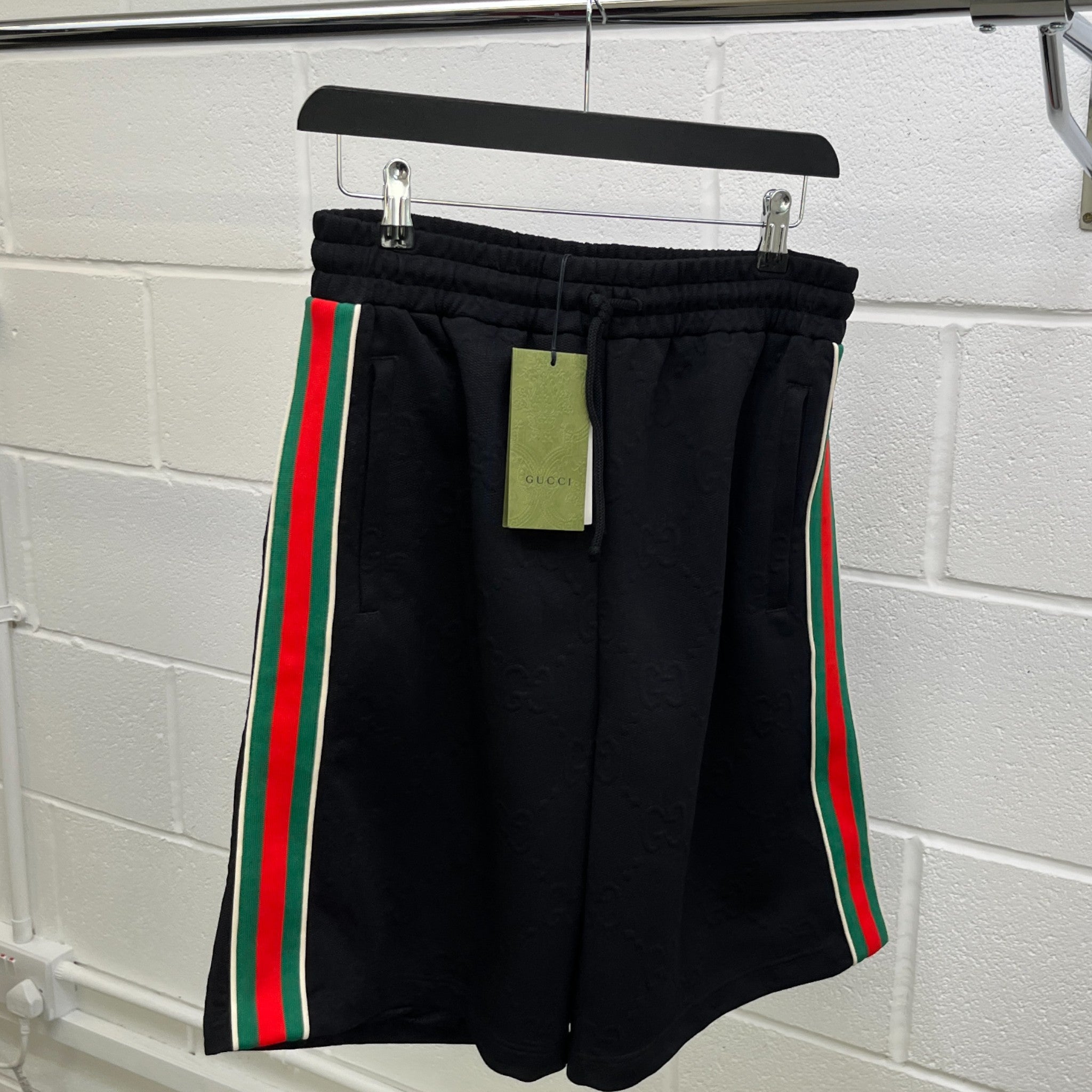 Men's Gg Jacquard Jersey Bermuda Shorts Black Size XS