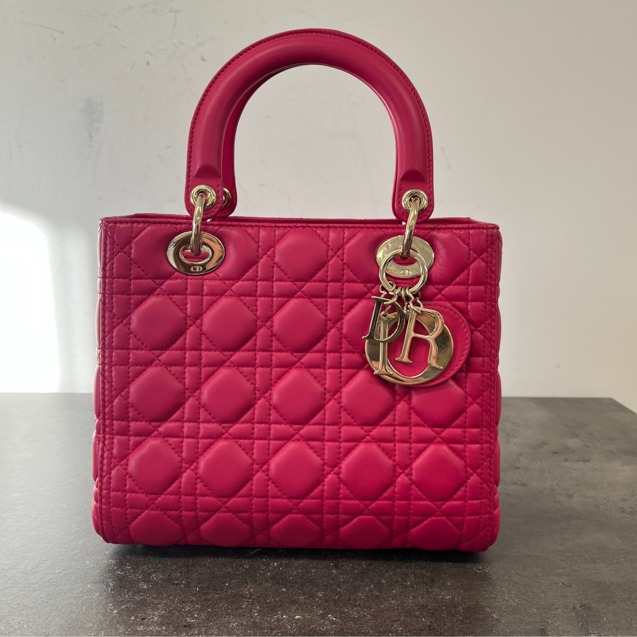 Women's Lady Dior Medium Handbag Pink