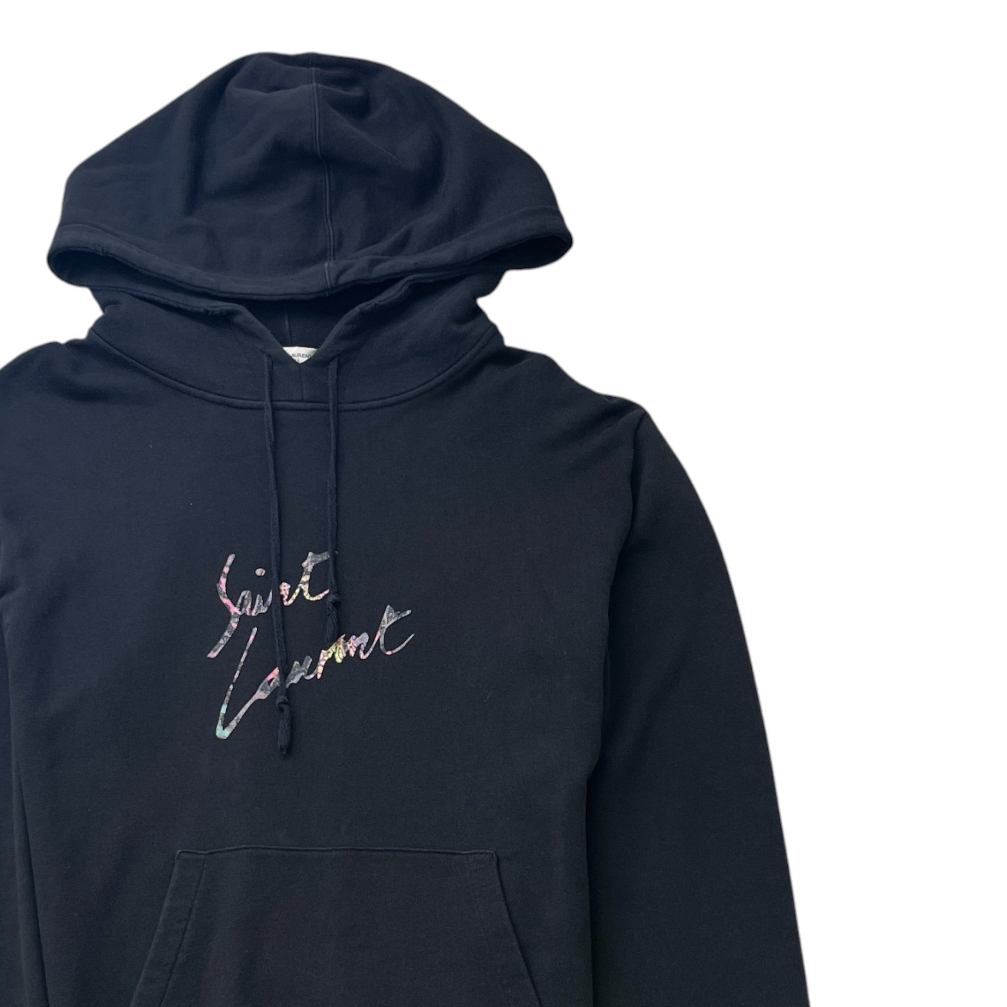 Men's Distressed Hoodie Black Size L