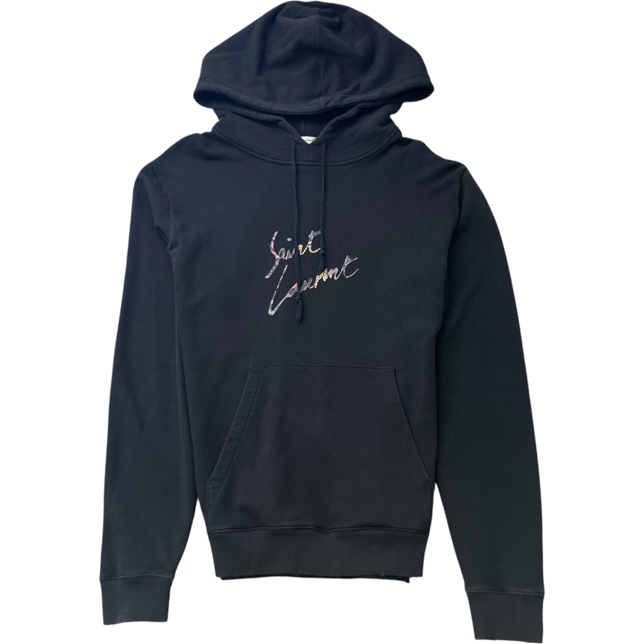 Men's Distressed Hoodie Black Size L