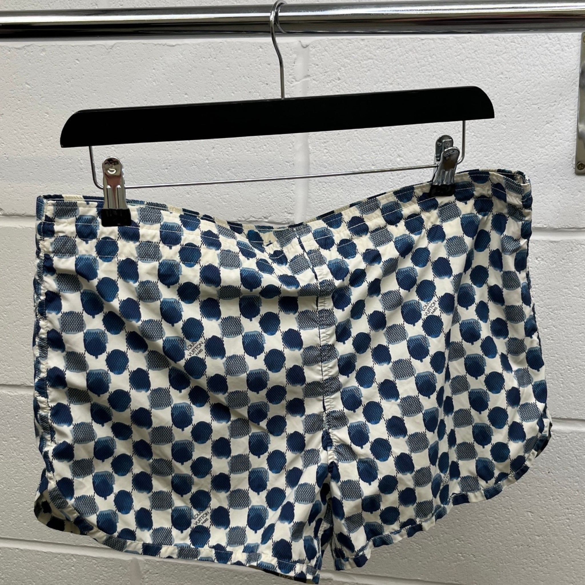 Men's Damier Swim Shorts Blue Size S