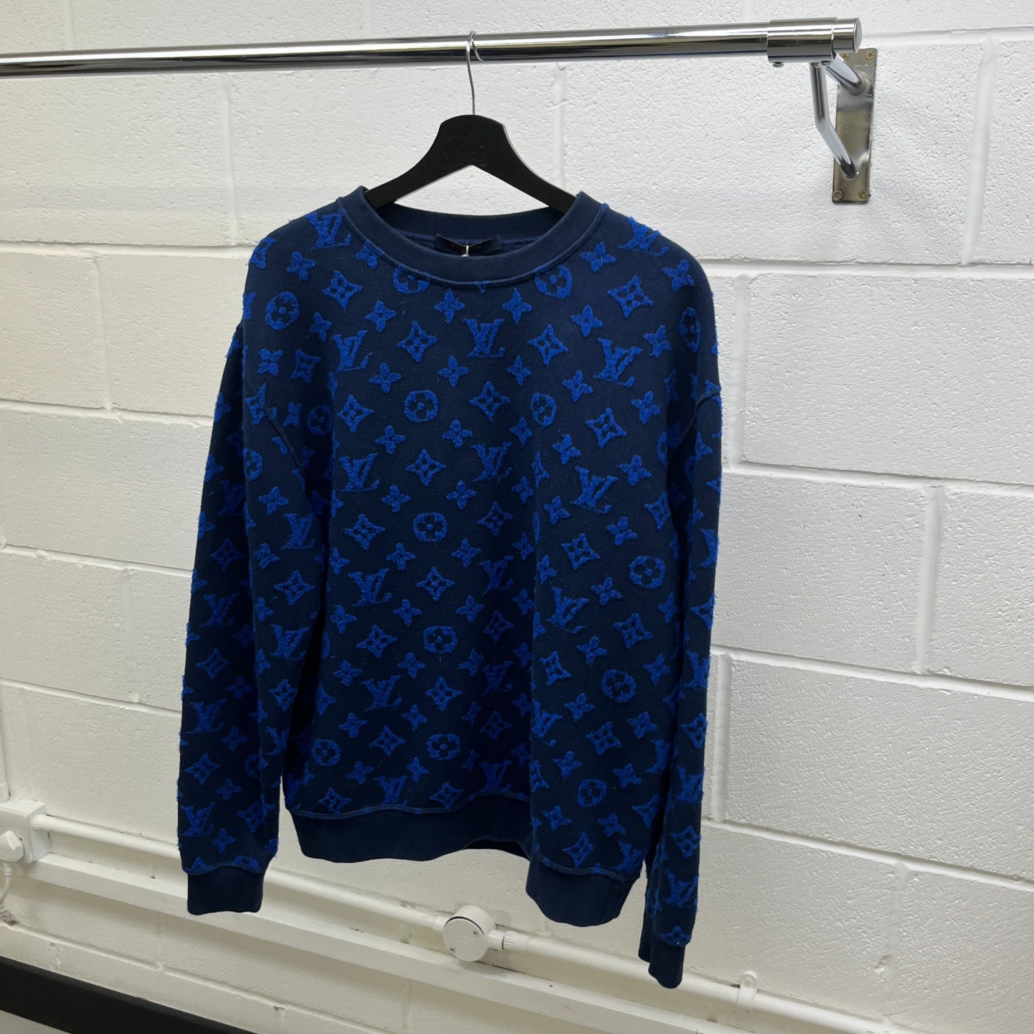 Men's Monogram Jacquard Jumper Blue Size M