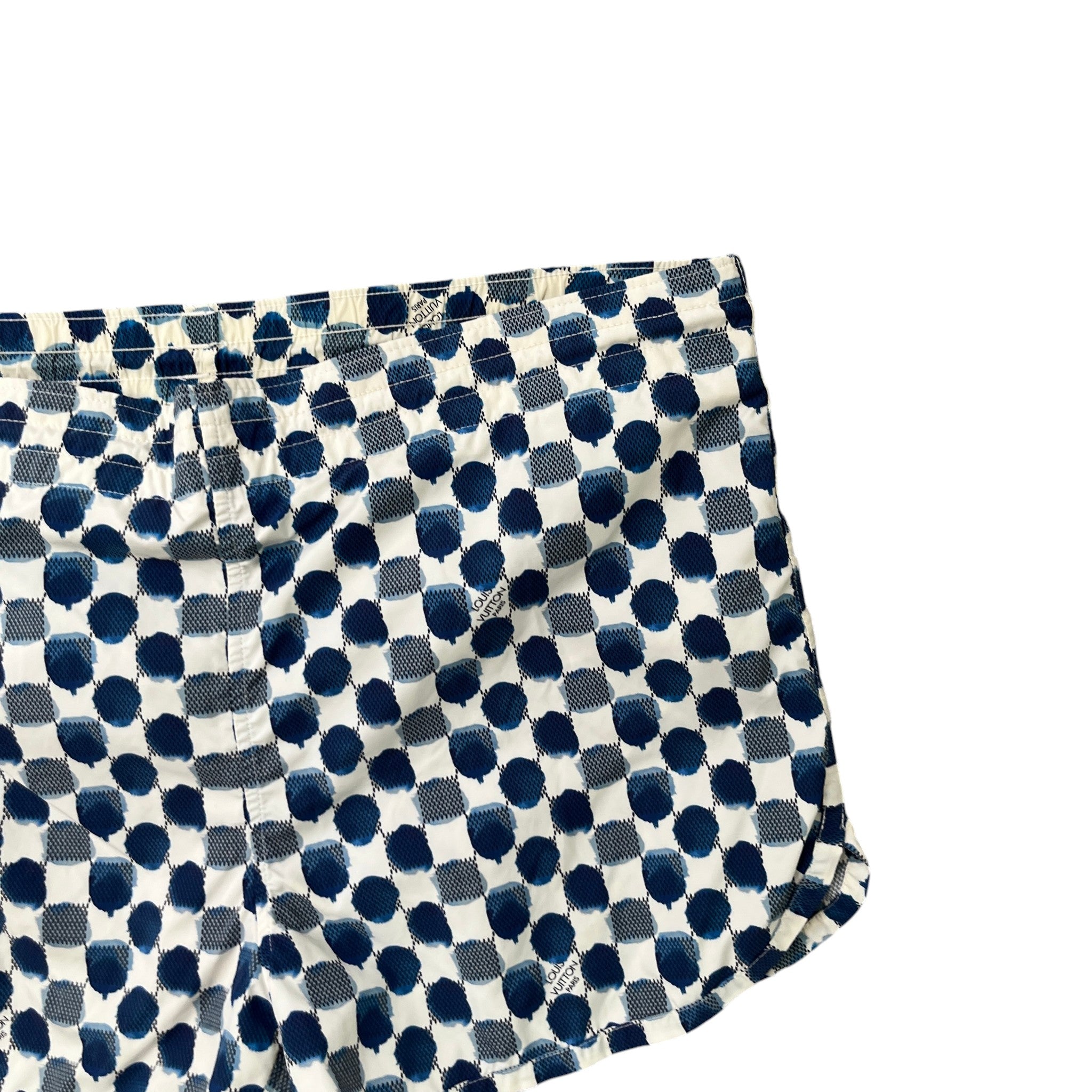 Men's Damier Swim Shorts Blue Size S