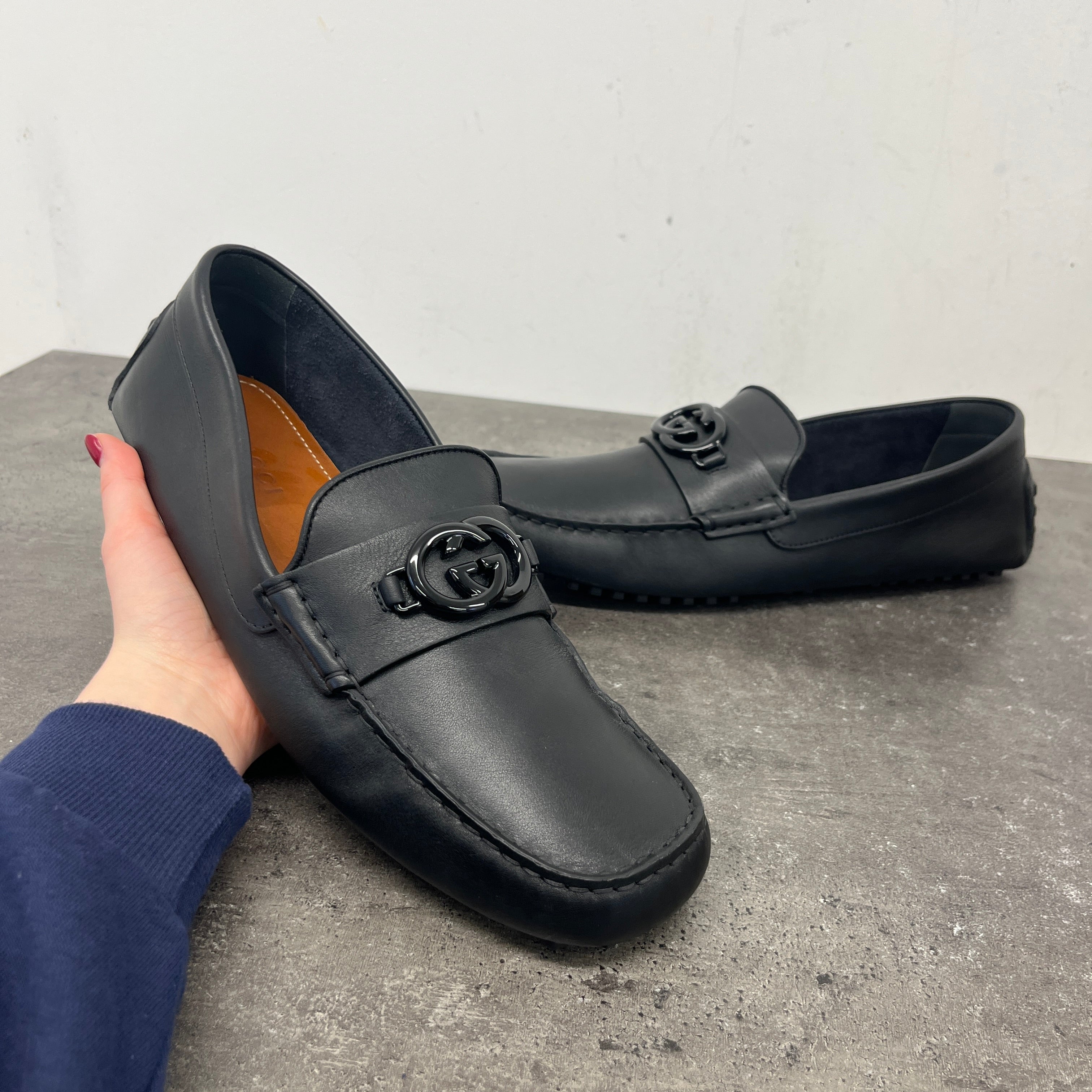 Men's Gg Driver Loafers Black Size EU 45.5 / UK 11.5