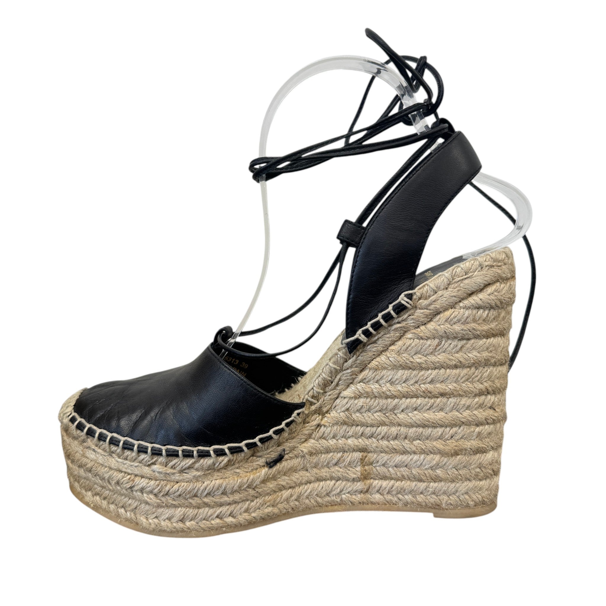Women's Platform Wedge Espadrilles Black Size EU 39 / UK 6