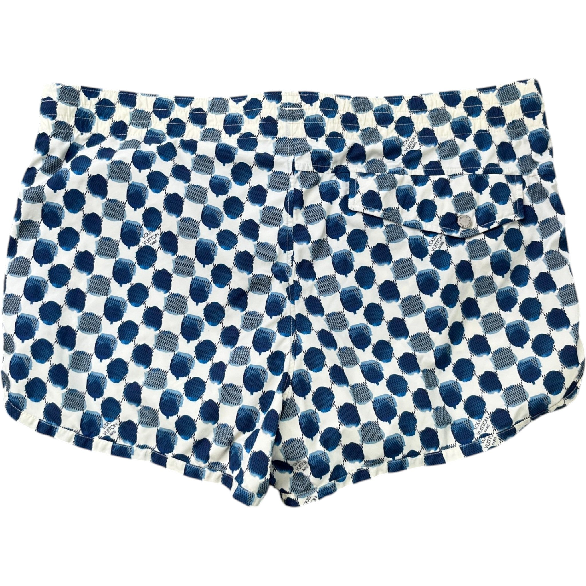 Men's Damier Swim Shorts Blue Size S